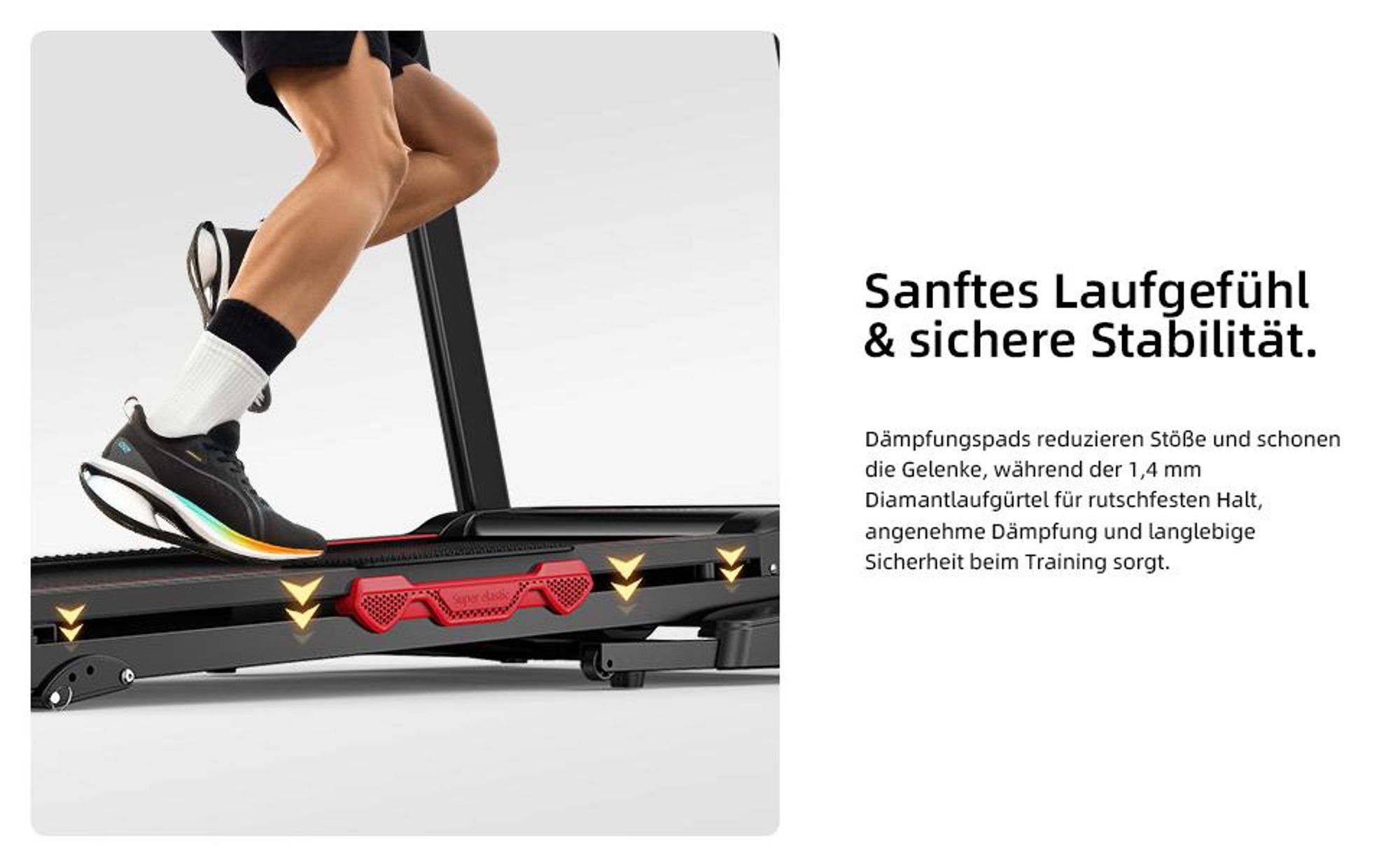 JASPORT L4 Laufband klappbar – 3.0 PS DC-Motor, bis 14 km/h, 3-Stufen Steigung, 1100×430 mm Lauffläche, LED, Bluetooth, App, 100 kg Belastbarkeit