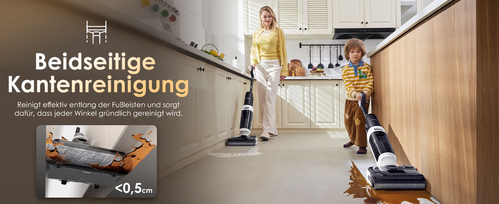 Tineco Floor ONE Switch S6 Stretch Nass Trockensauger 180° Lay-Flat 85°C Flashdry 5-in-1 Selbstreinigung Handstaubsauger, Anti-Tangle, Kantenreinigen
