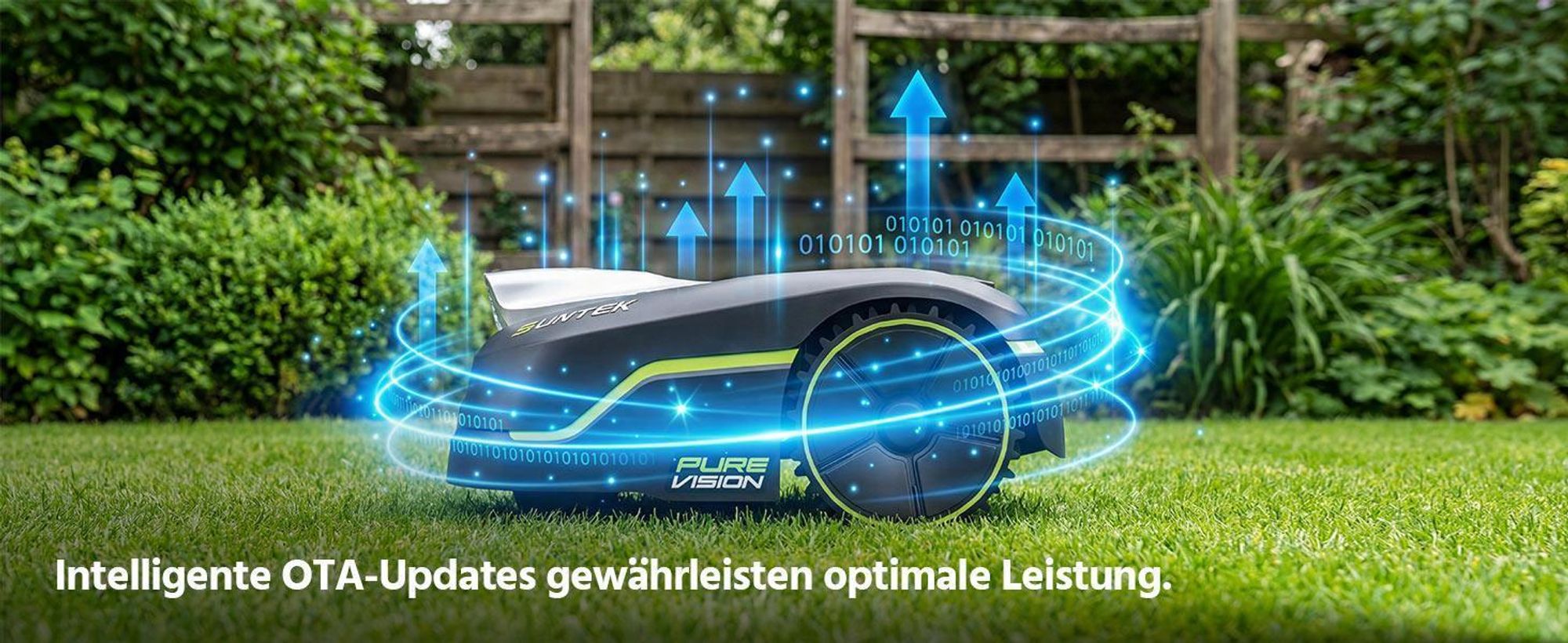 SUNTEK SRM2050 Mähroboter ohne Begrenzungskabel, KI Pure Vision Rasenmäher Roboter für 500 m² mit automatischer Kartierung,APP-Steuerung mit Garage