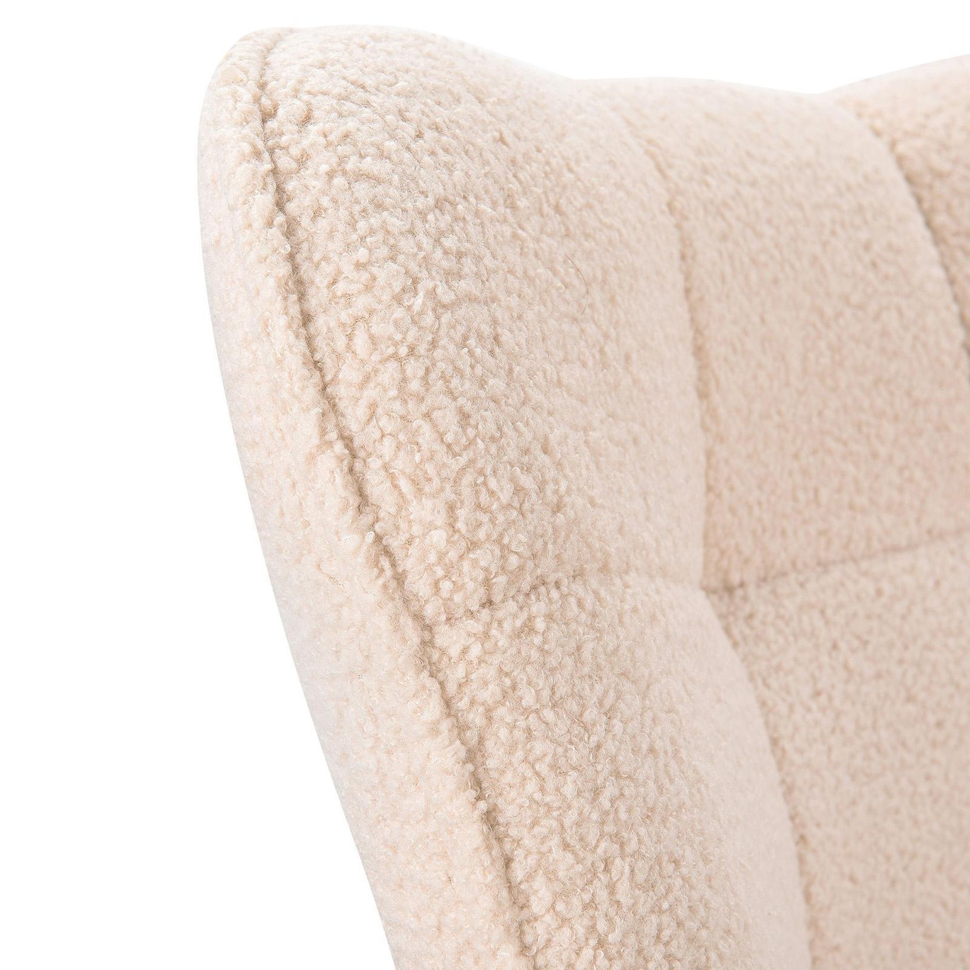 Fortuna Lai Schaukelstuhl Schwingsessel Akzentstuhl Wohnzimmersessel für Schlafzimmer, Belastbarkeit bis 120 kg, Polyester, Beige, 68 x 75 x 92 cm