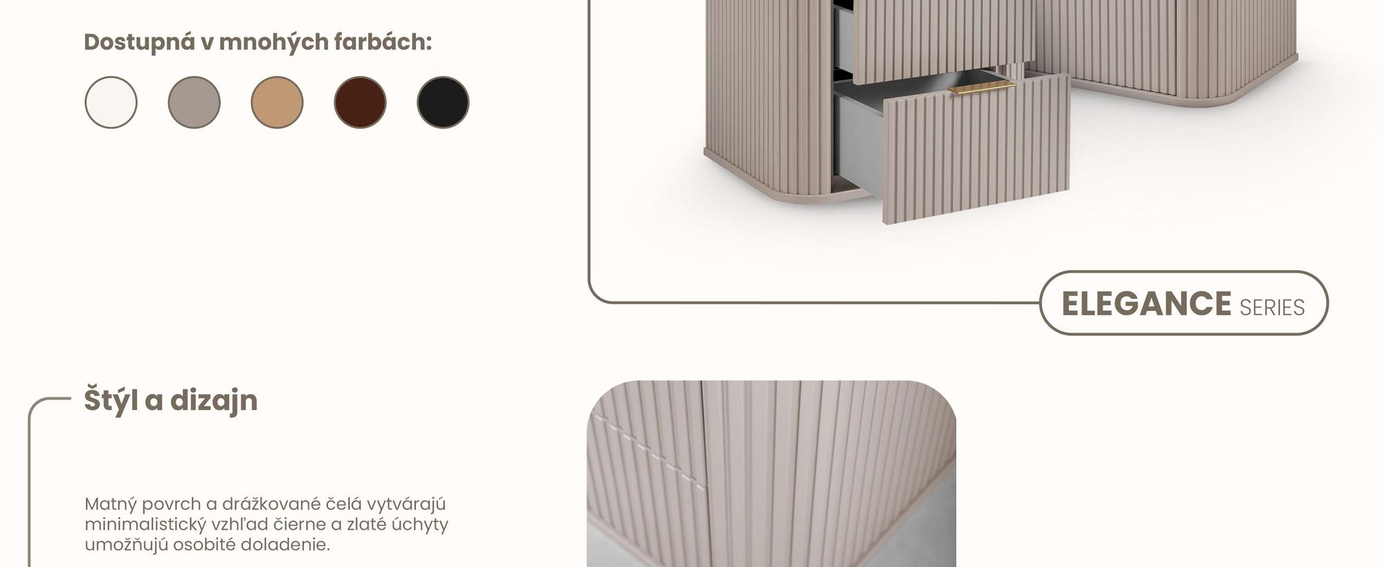 Kupelnova Skrinka 60 CM Béžová Matná MDF 2 Zásuvky