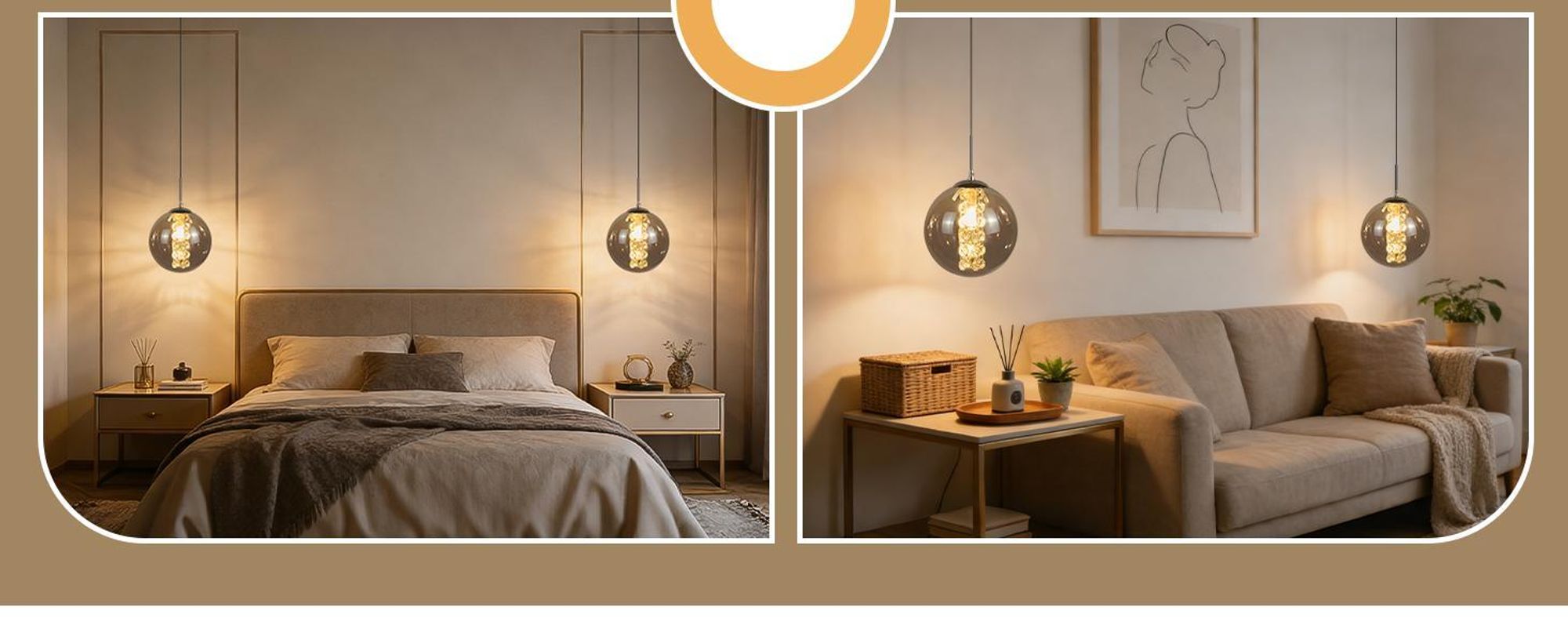 Lampe suspendue ZMH en verre, 1 ampoule, lampe de table à manger, hauteur réglable (120 cm), douille G9, pour table à manger, chambre à coucher, salle à manger, bar, gris fumé