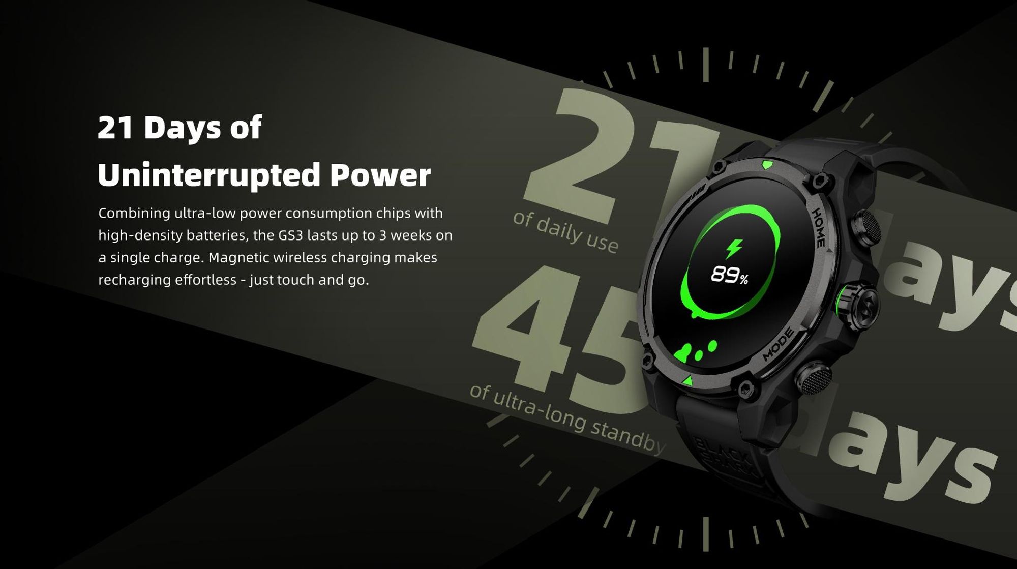 GPS smart hodinky BLACK SHARK GS3 1,43" AMOLED GPS 21 dní Farba Zelená
