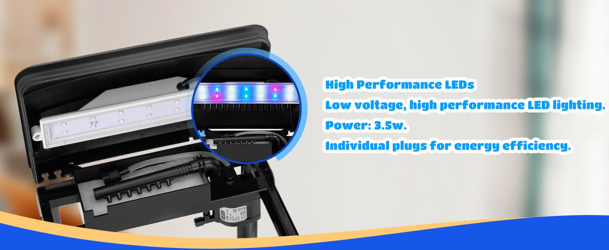 7 Liter Aquarium Komplettset LED mit Pumpe, Kleines Nanoaquarium mit Filteranlage Mini Nano Becken Set für Fische,Schwarz
