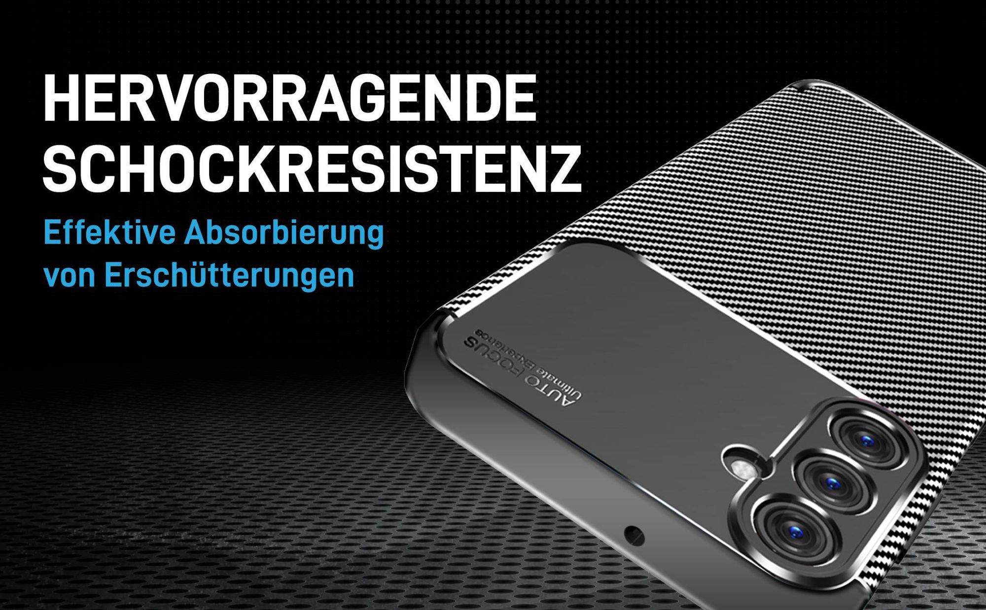 Schwarze Hülle für Samsung Galaxy A15 / A15 5G mit Aufprallschutz