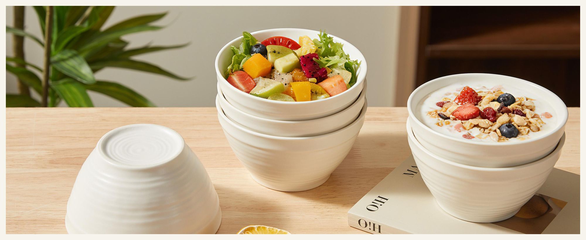 Schale set 6stück Ø11,8cm Salatschalen Müslischale Suppenschale Keramik Schalen für 6 Personen Matt-Glasur Bowl Mikrowellen- und Spülmaschinengest
