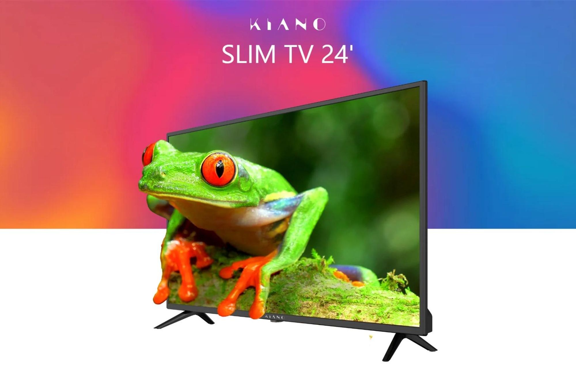 Kiano Slim TV Travel Fernseher 24" Zoll | LED HD TV - Matrix | Auto-Ladegerät | HDMI USB | Dolby Audio | Triple Tuner DVB-T2 | Schwarz
