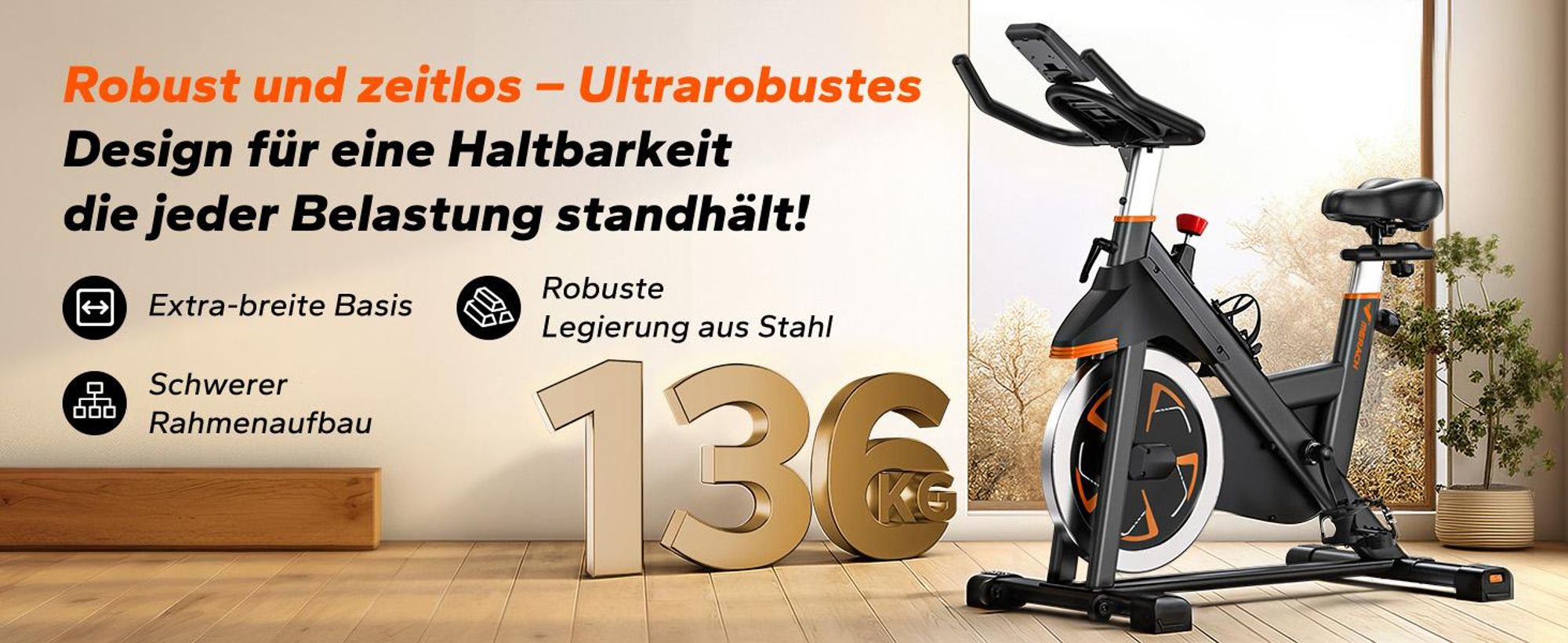 Leises Magnetischer Heimtrainer, Fitnessbike für Zuhause mit LCD, Tablet-Halter, 0–100 % Widerstand, kompatibel Kinomap/Zwift, verstellbar, bis 180 kg
