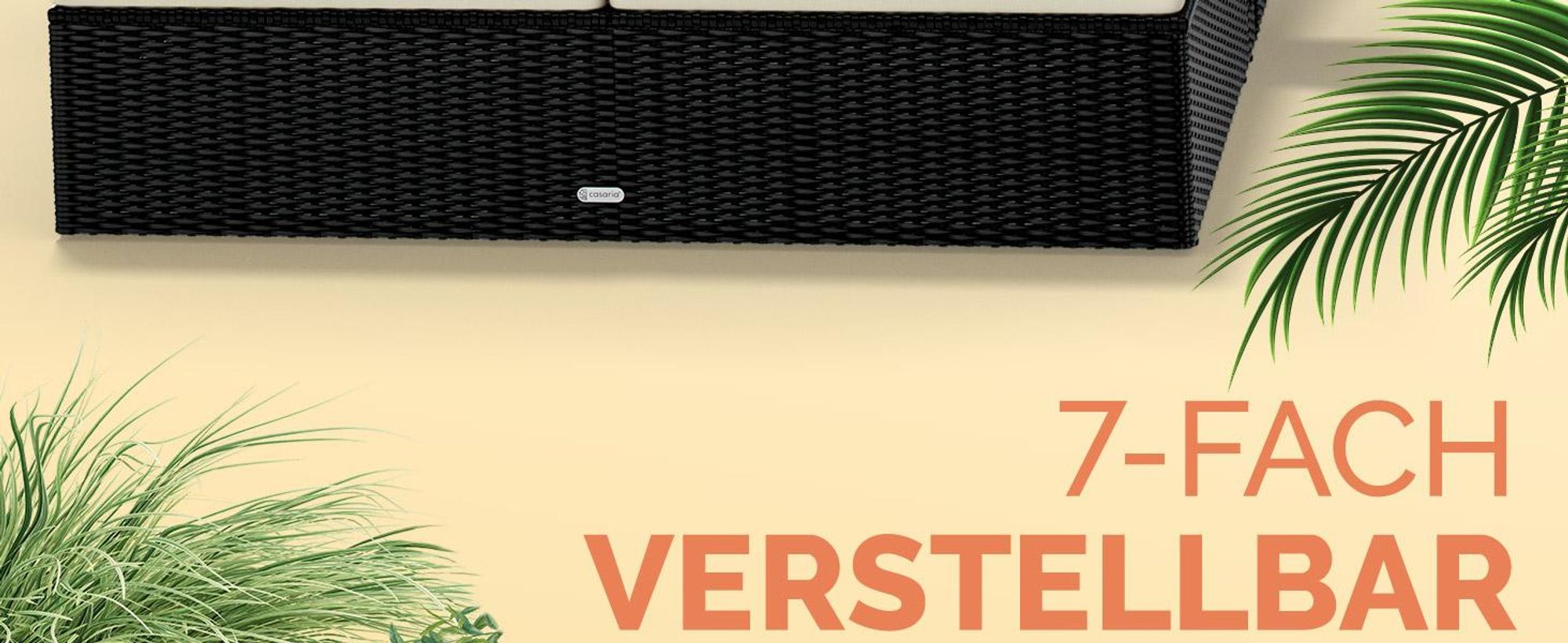 CASARIA Sonnenliege Polyrattan 2 Personen