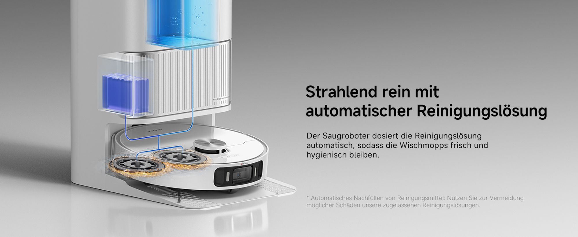 Dreame L40 Ultra AE Roboterstaubsauger mit Wischfunktion 2in1, 19000 Pa Saugleistung, 75 °C Selbstreinigung, Anti-Tangle, Dual-Line-Laser, Weiß