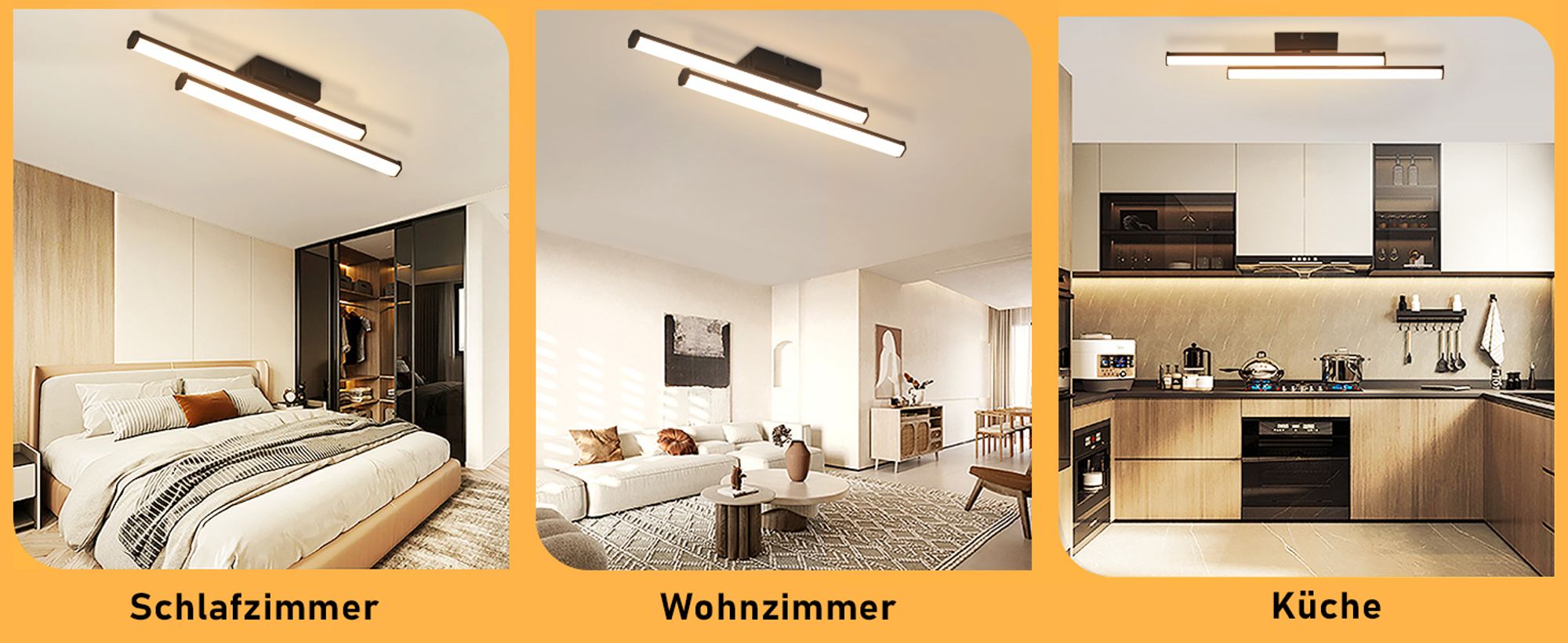 ZMH Deckenleuchten Moderne Wohnzimmerleuchten Schwarz 12W Schlafzimmerleuchten 3000K Küchenleuchten Interior Design Warm White Kitchen Hallway LED