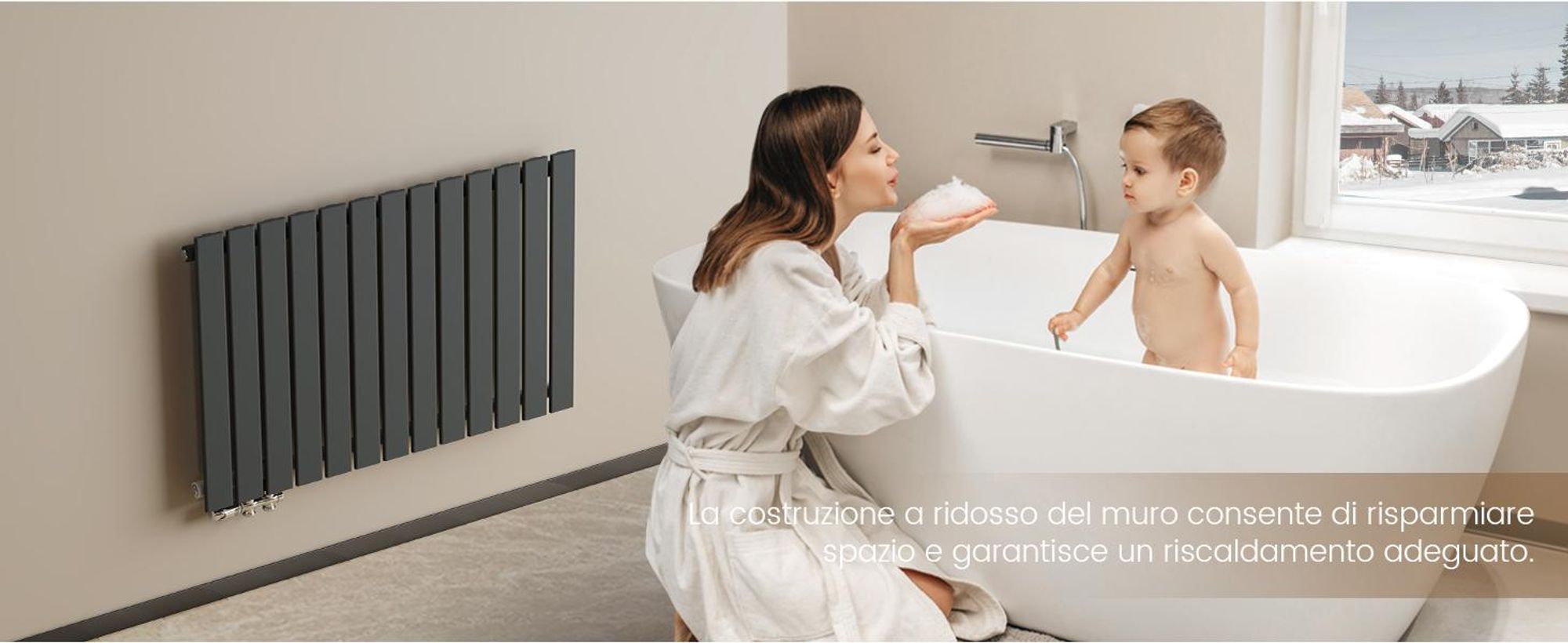 EMKE Design Radiatore a pannello orizzontale 630x1006 mm 712 W Radiatore piatto antracite Radiatore a strato singolo in acciaio SPCC Attacco laterale senza resistenza elettrica