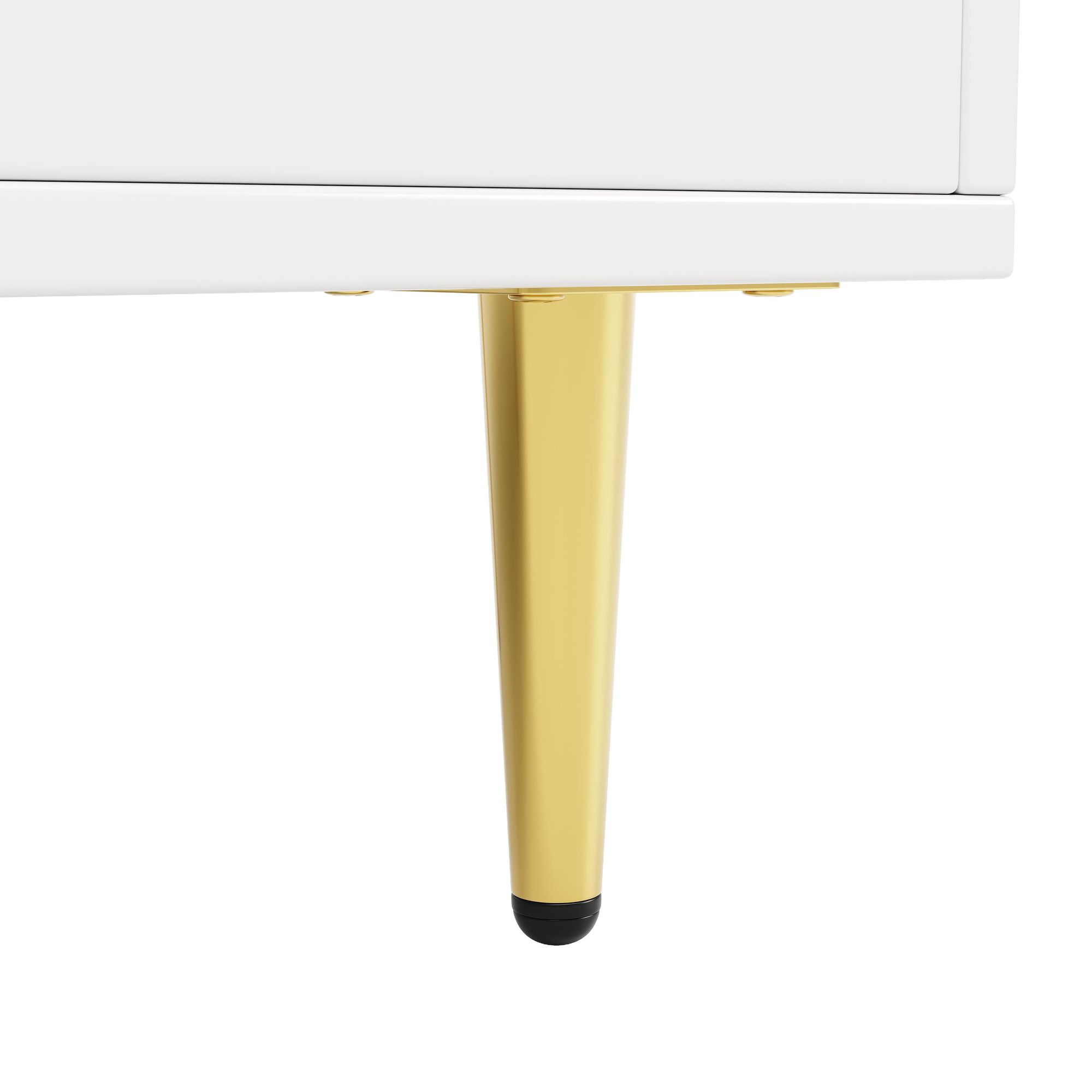 Flieks Küche Hochschränke Küchenbuffet mit Glastür, Küchenschränke Buffet mit Weingestell, Buffetschrank Highboard mit Offenen Staufächern, Weiß