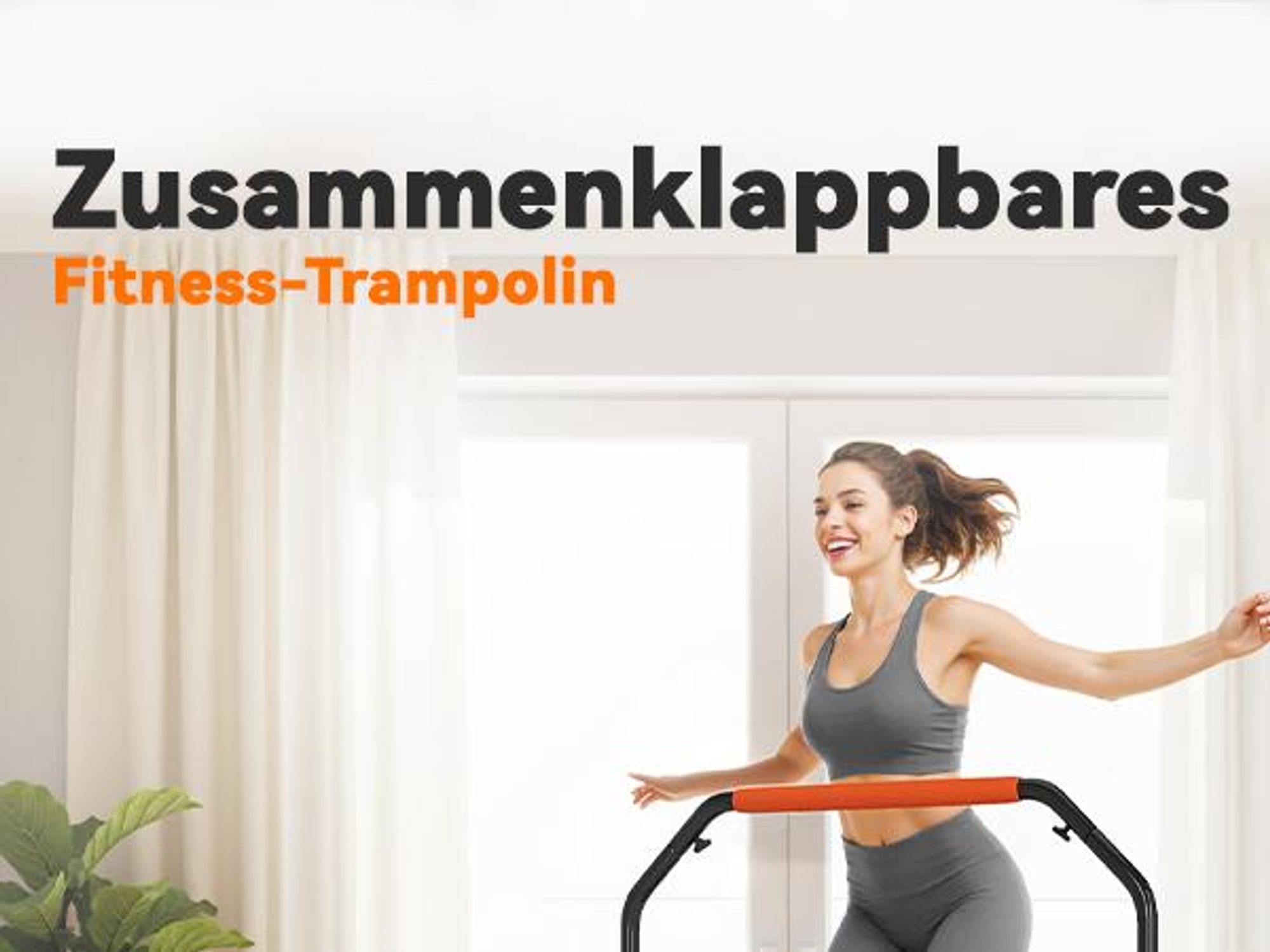 SPORTNOW 102cm Faltbares Fitness-Rebounder Fitness-Trampolin mit Haltegriff