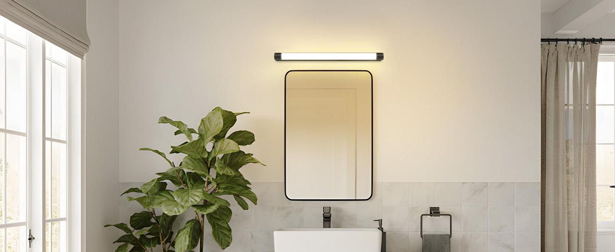 ZMH LED Lampe à miroir salle de bain Lampe à miroir 50CM 10W Lampe de salle de bain murale noire Lampe murale salle de bain blanc neutre 3000K Applique murale moderne Lampe de salle de bain pour cuisine