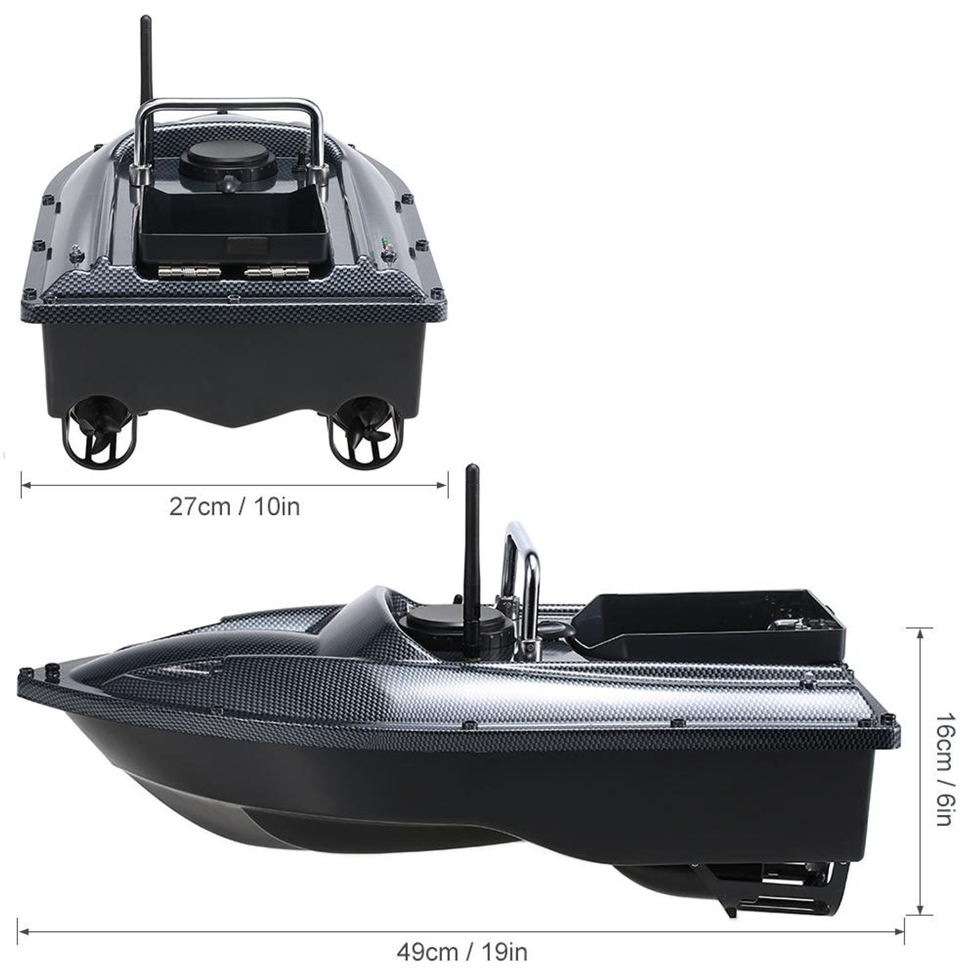 Futterboot 500m Fernbedienung Futterboote Köderboot Großer Kapazität Fischköder Boot 5200mAh