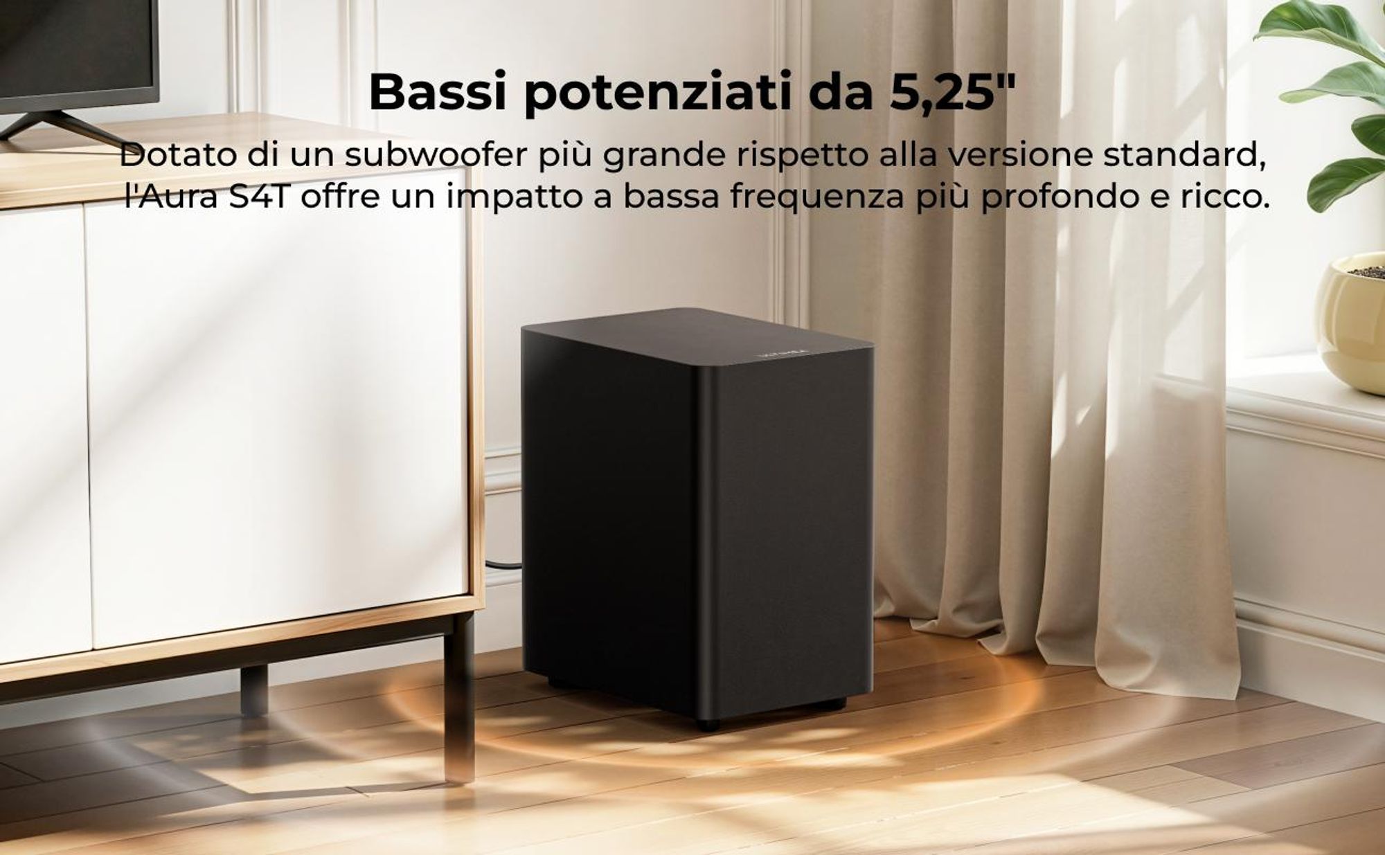Soundbar ULTIMEA a 7.1 canali con subwoofer per TV, sistema audio surround per home cinema, 4 diffusori surround, HDMI ARC, controllo tramite app, Aura S4T