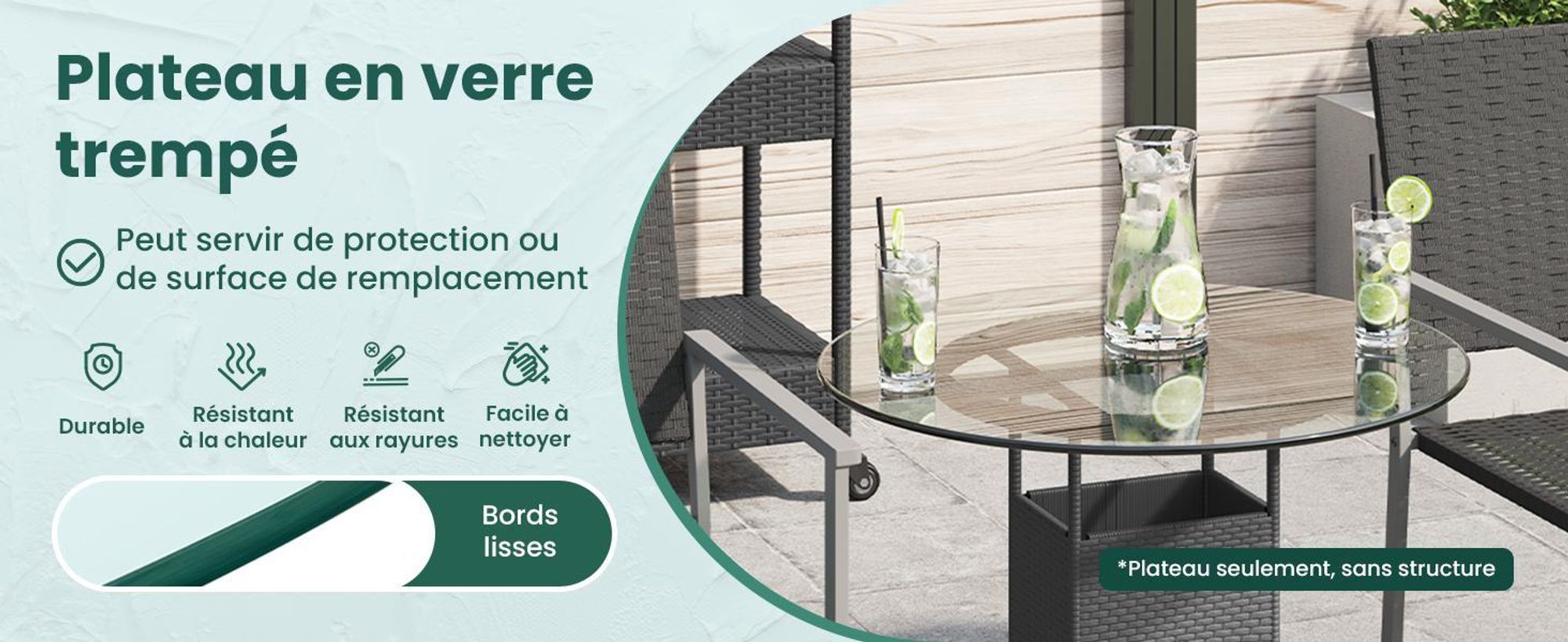 vidaXL Plateau de table en verre trempé rond 600 mm