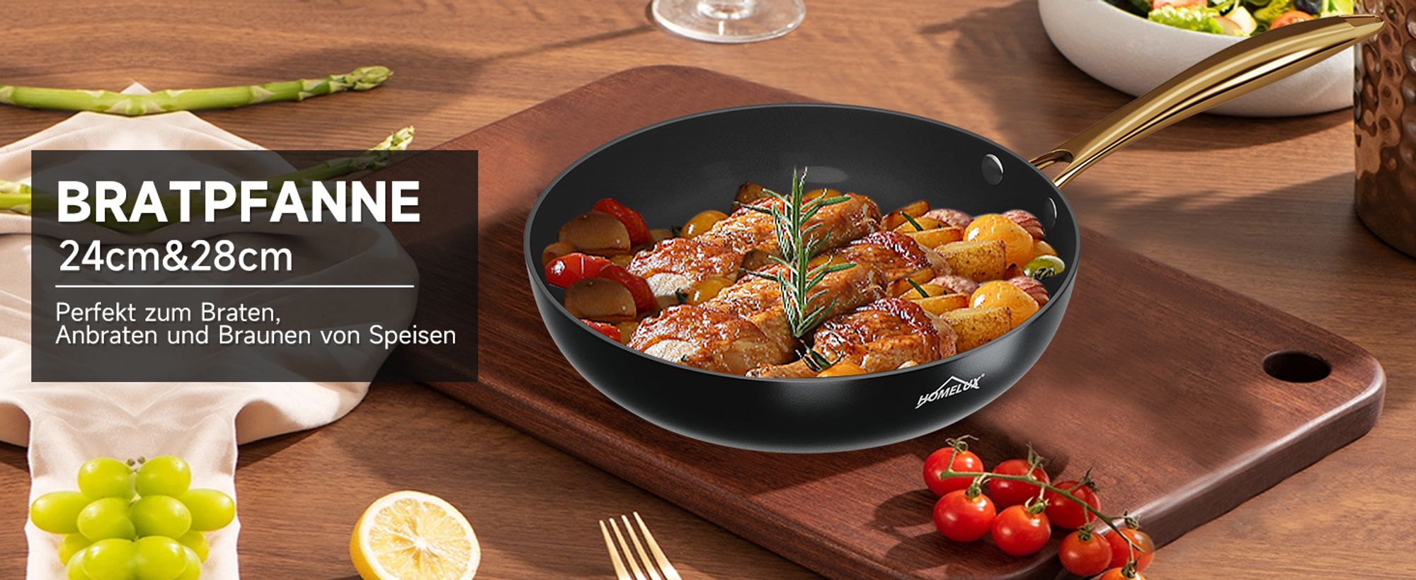 Topfset, HOMELUX Topfset Induktion 8 teilig, Induktions Töpfe Set, Töpfe mit Glasdeckel, Kochtopf-Set, Töpfe und Pfannen set, HL8PC40B