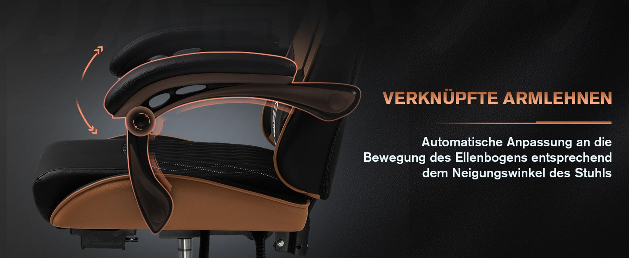 GTPLAYER Gaming-Stuhl Gamer Stuhl, Ergonomischer Bürostuhl mit Fußstütze, Gaming Sessel 150 kg Belastbarkeit, Kopfstütze und Lendenstütze braun