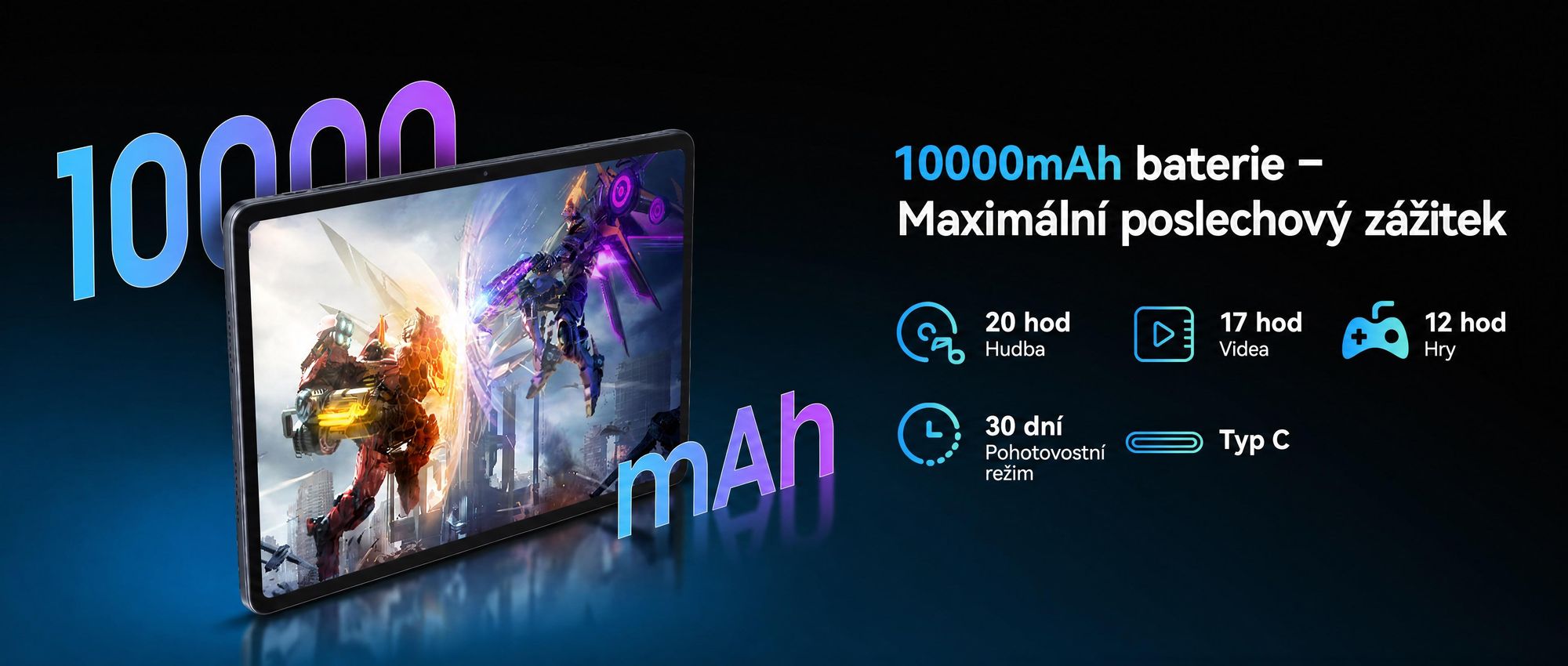 BESTTAB T60, 12,2" Android 16, tablet s procesorem Octa-Core, 48 GB RAM (12 + 36 GB), 256 GB/2 TB úložného prostoru a baterií s kapacitou 10000 mAh. Součástí balení je stylus, pouzdro, myš a klávesnice