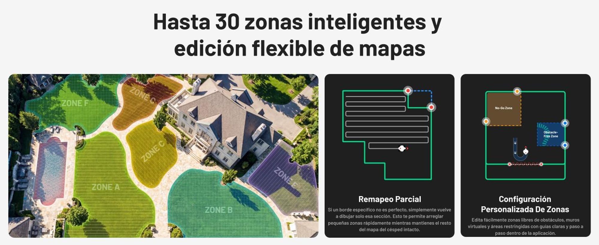 Cortacésped robótico Mammotion LUBA 3 AWD 3000 con garaje y soporte de lavado, para 3000 m², tracción en las cuatro ruedas, mapeo-auto, 4G, APP