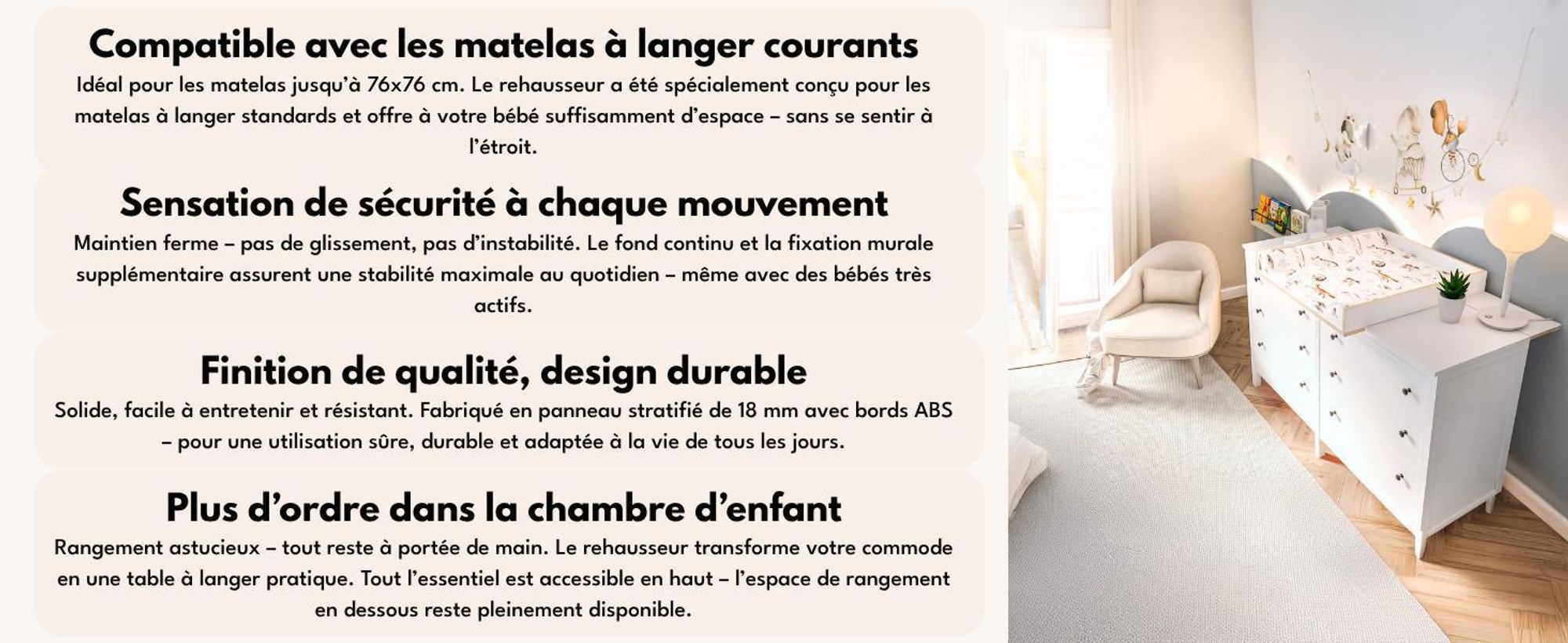 regalik Plan à Langer avec Plateau pour Hemnes d'IKEA, Table à langer pour Commode 50x160 cm, Plan à Langer avec Façades arrondis, Oak