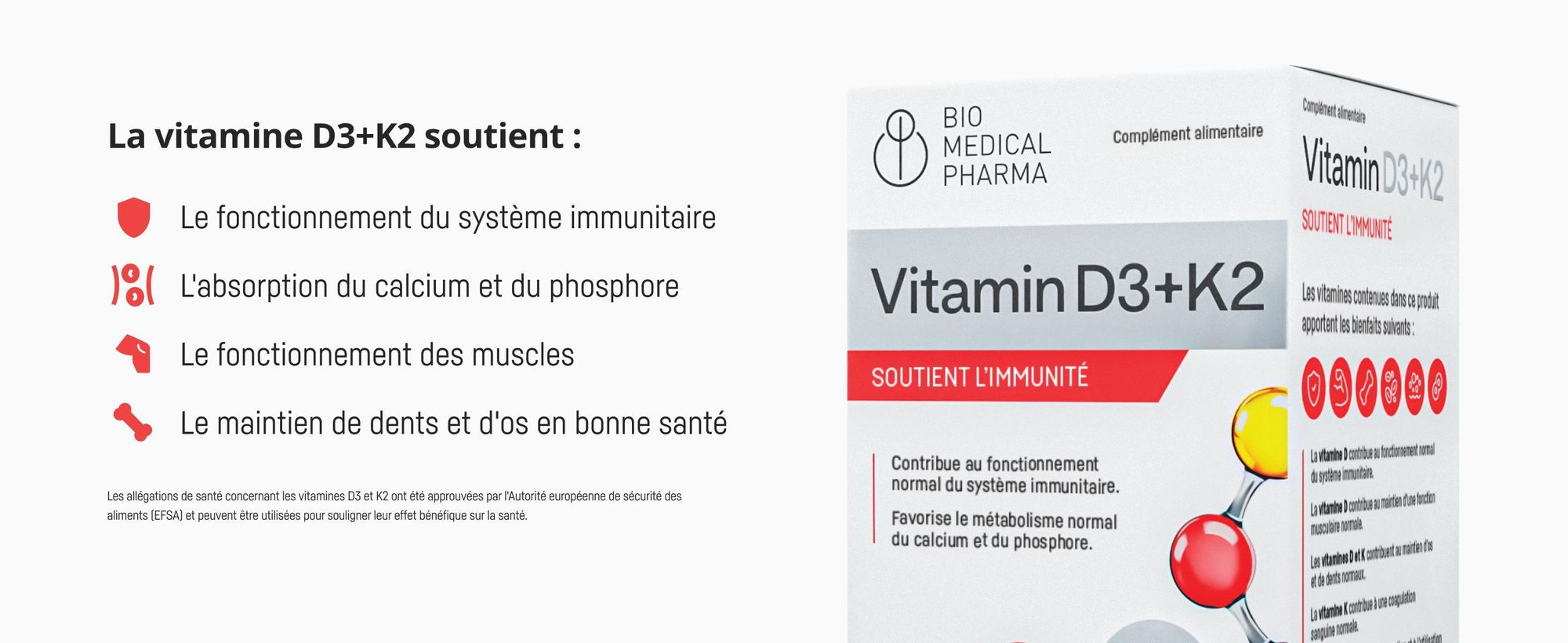 Vitamine D3 K2 MK-7 - 240 gélules - 5000 U.I. de vitamine D3 et 100mcg de vitamine K2 MK7 - haute biodisponibilité de la vitamine D3 et K2