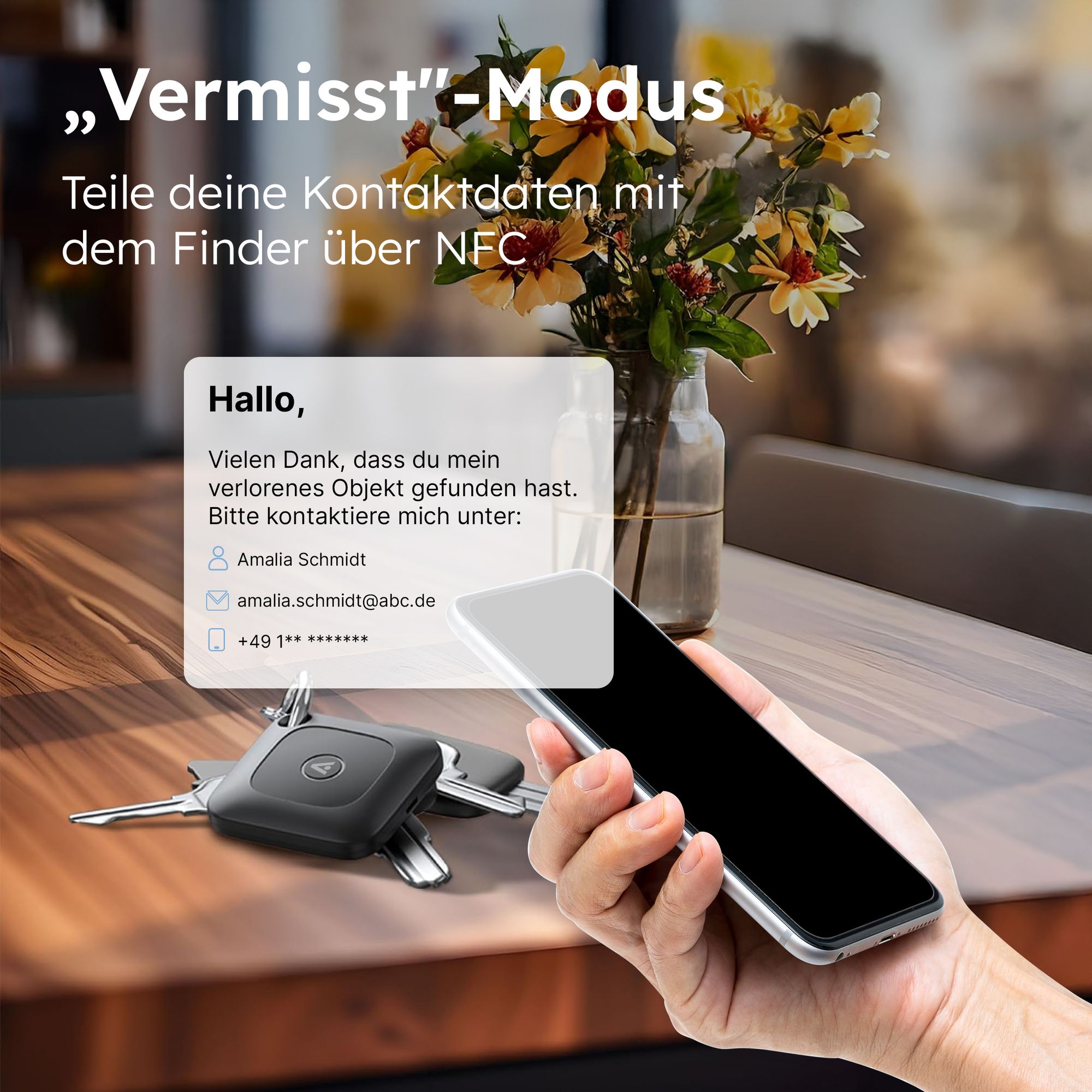 Bluetooth GPS Tracker für Alltagsgegenstände – Nur kompatibel mit Apple App "Wo ist?" – Schwarz