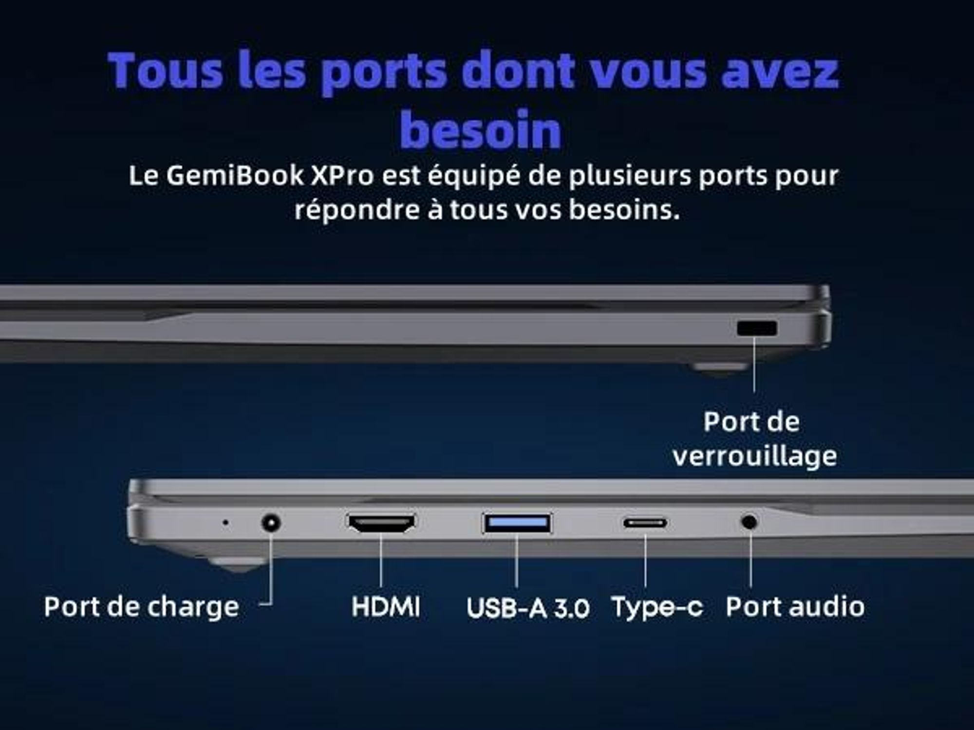 Ordinateur Portable CHUWI GemiBook XPro - Processeur Intel N100 Écran 14.1" Windows 11 8G+256G Batterie 5000mAh - Gris