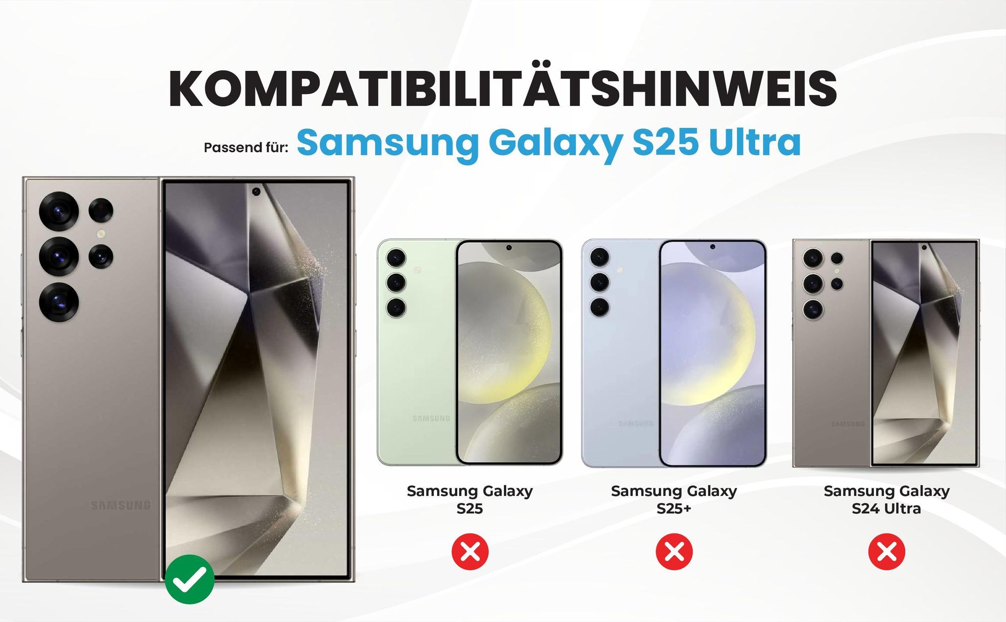 Kompatibilitätshinweise Hülle für Samsung Galaxy S25 Ultra