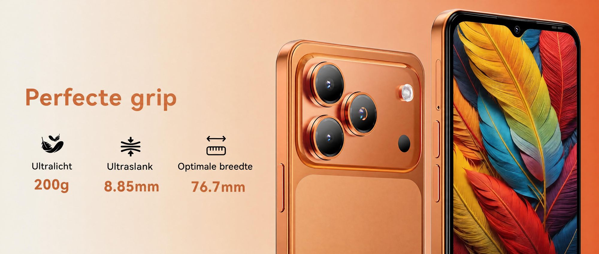 Blackview WAVE 7C smartphone, zonder abonnement, 6,56 inch, Android 16, 16GB + 64GB/2TB (TF-kaart), gezichtsherkenning, 5000mAh batterij, 32MP camera, dual-SIM, WiFi 5, IP54 (stof- en spatwaterdicht)