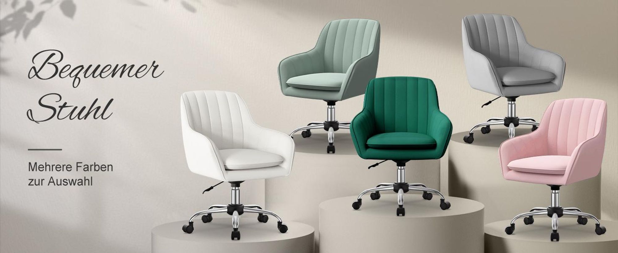 Portreen Bürostuhl, Drehstuhl,Homeoffice Stuhl,Schreibtischstuhl, bürostuhl ergonomisch, Chefsessel 150kg,Drehstuhl mit Rollen,Stuhl für Schminktisch