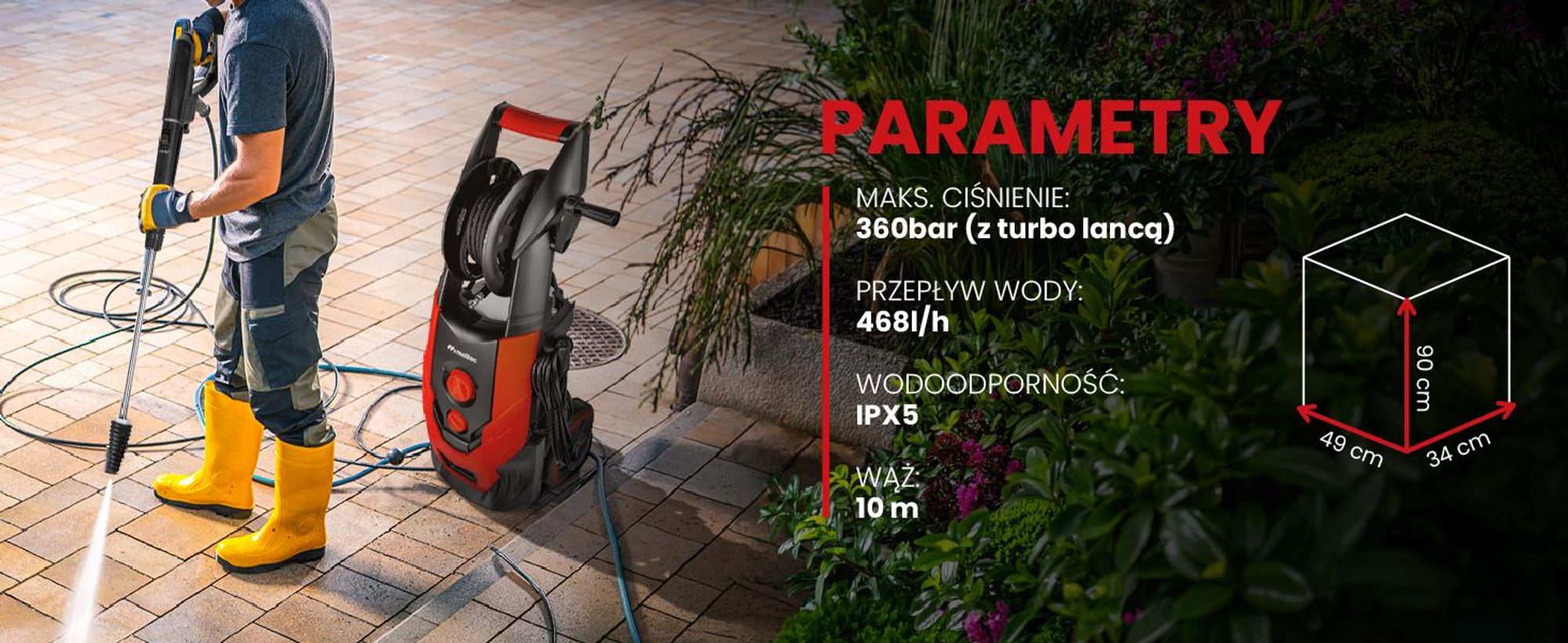 Hochdruckreiniger Patio Cleaner mit Turbolanze und Alu Pumpe