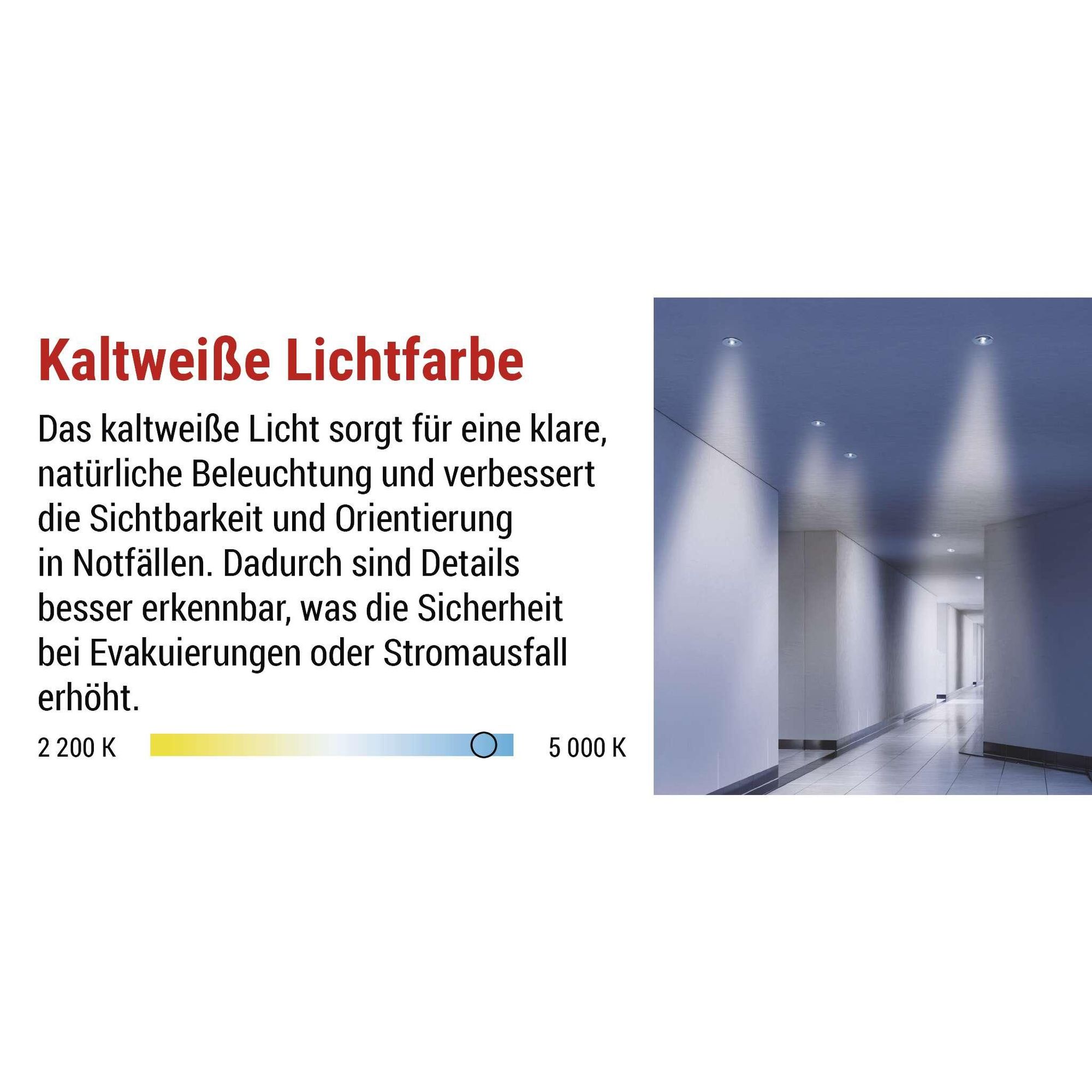 EMOS LED-Sicherheitsleuchte ORSU 1W mit 2 Linsen und Akku, mit Auto-Testfunktion, 3 Std. Notfall-Modus, Einbaumontage, kaltweiß, für Innen, ZN1330