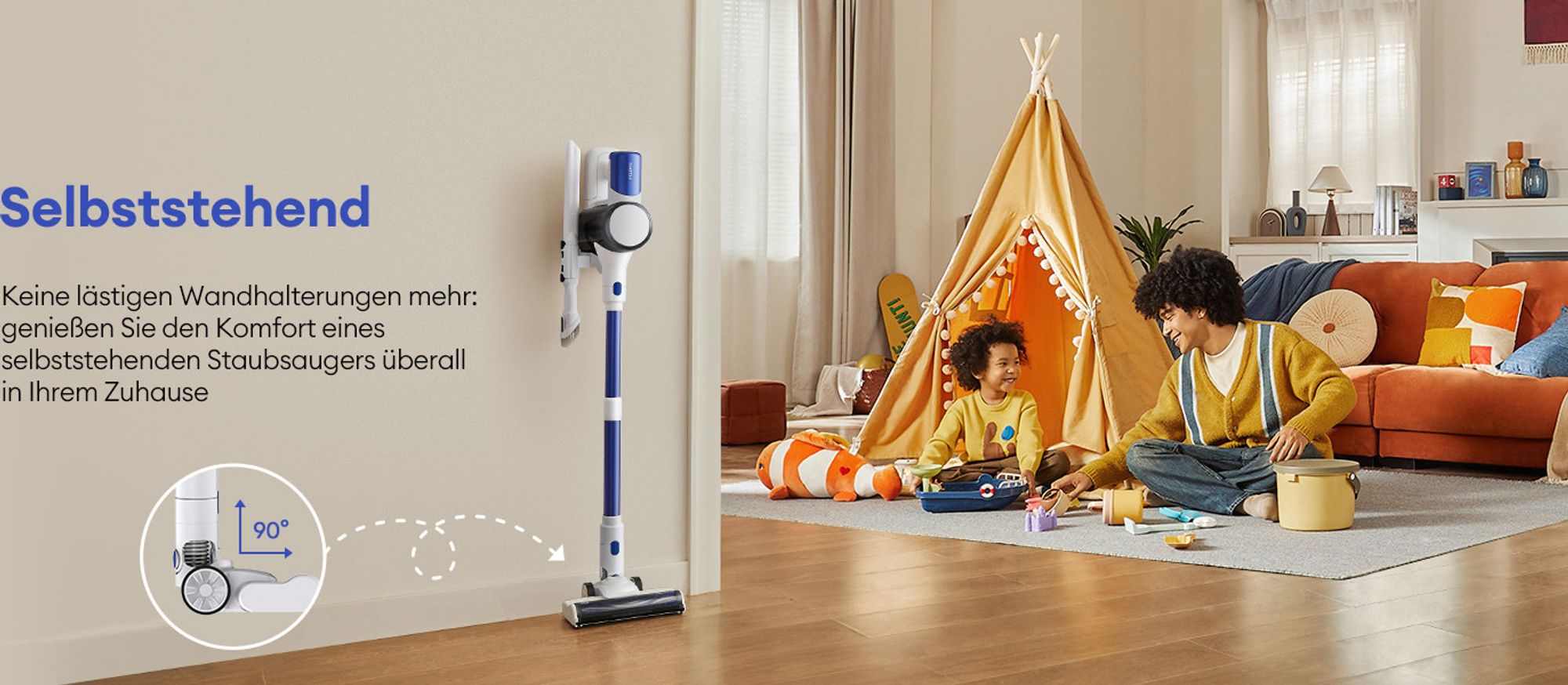 Ultenic U10U akumulátorový vysávač, 40Kpa akumulátorový vysávač, 5-stupňový filtračný systém vysávania, 7×2500 mAh vymeniteľná batéria, 50min, 1l nádoba