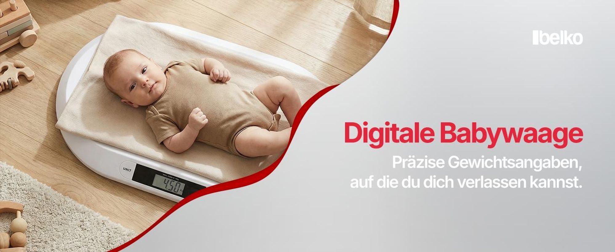 Belko® Babywaage flach digital bis 20kg Baby Waage Stillwaage Tierwaage Kinderwaage Säuglingswaage