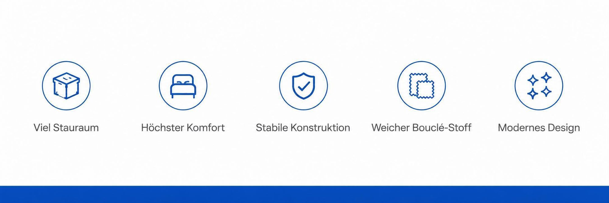 Polsterbett TEDDY : Stauraum, Komfort, stabile Konstruktion und Bouclé-Stoff