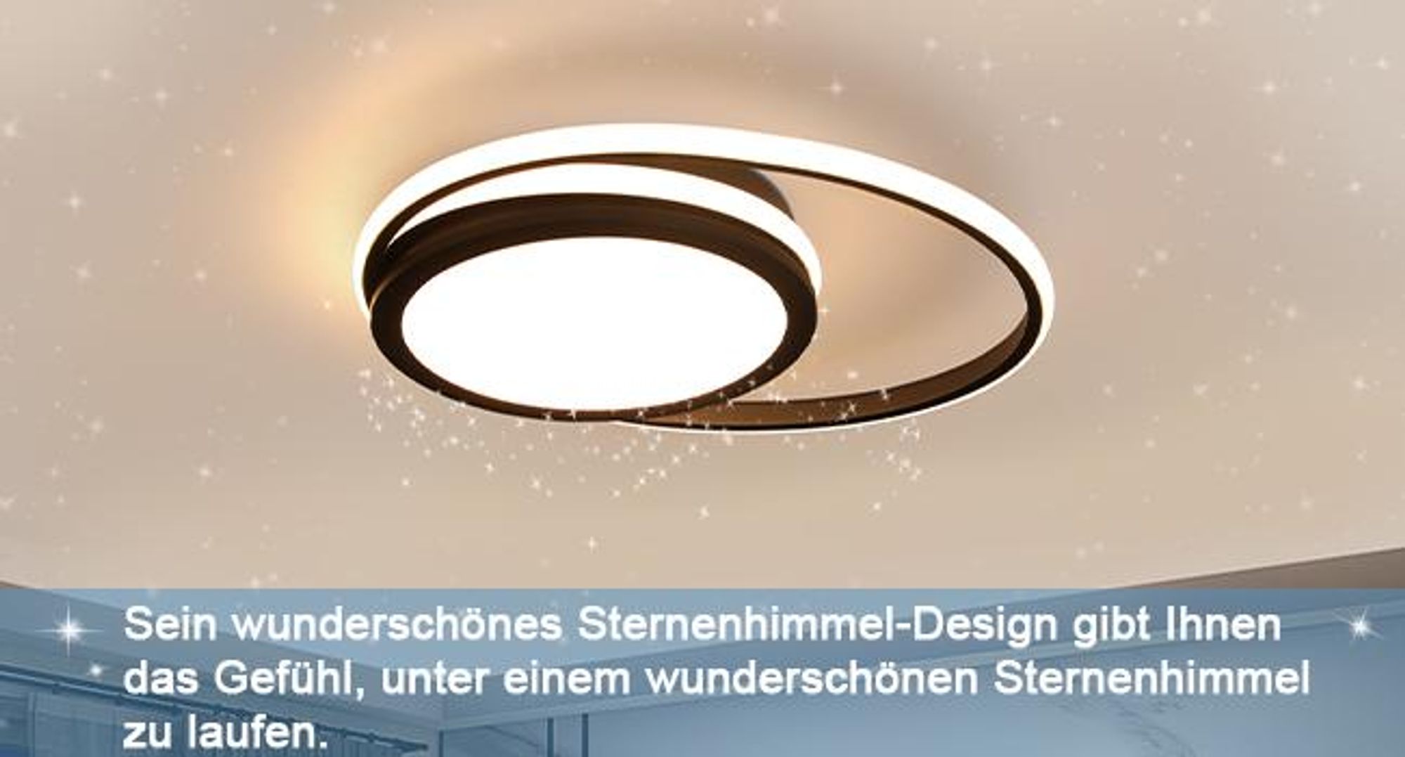 ZMH LED Deckenleuchte - Dimmbare Moderne Runde Küchenleuchte 56 W mit Sternenhimmel Design