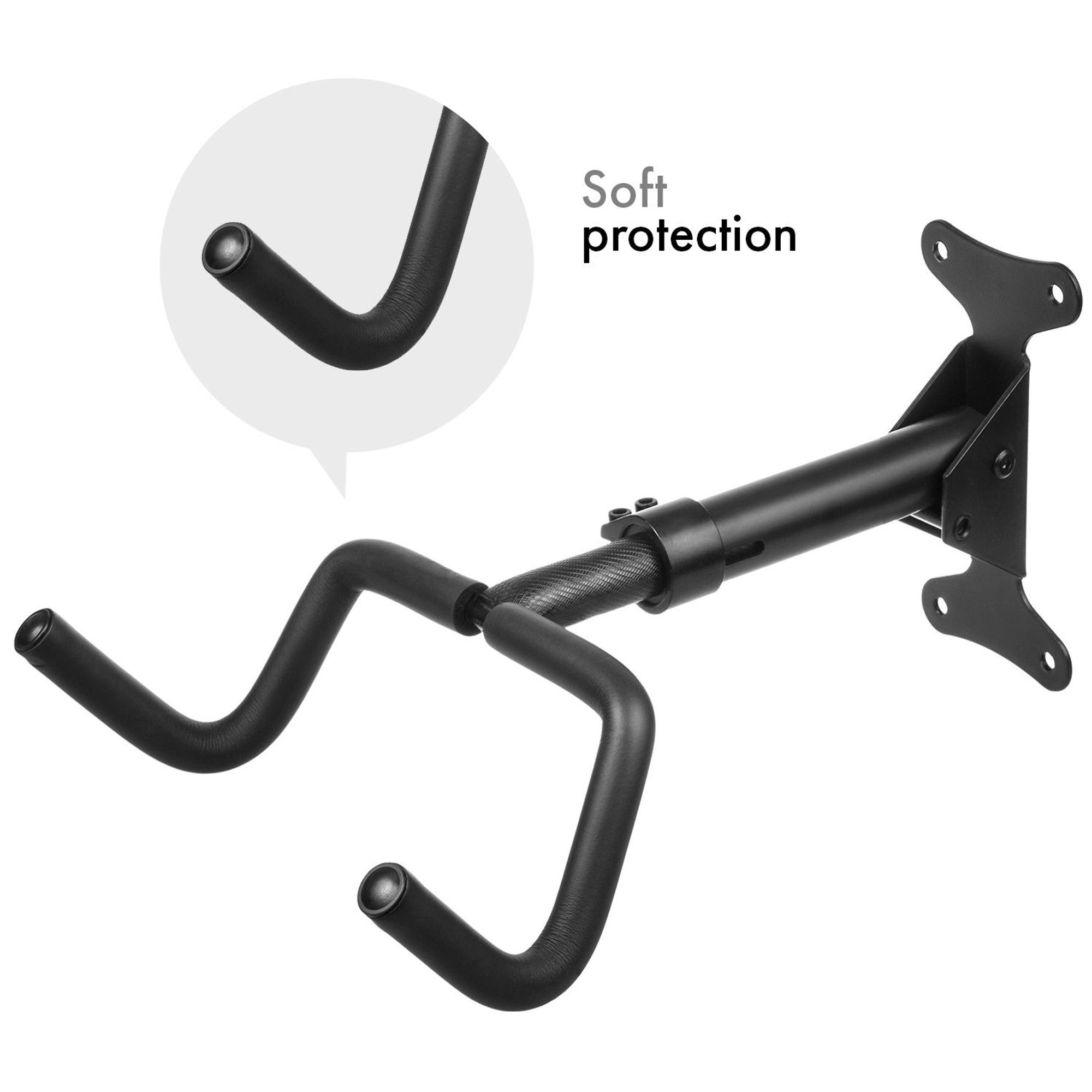 Fahrradträger Maclean MC-431 Fahrrad Wandhalterung Fahrradhalter 2 Haken Stahl max. Belastung 30kg Schwarz