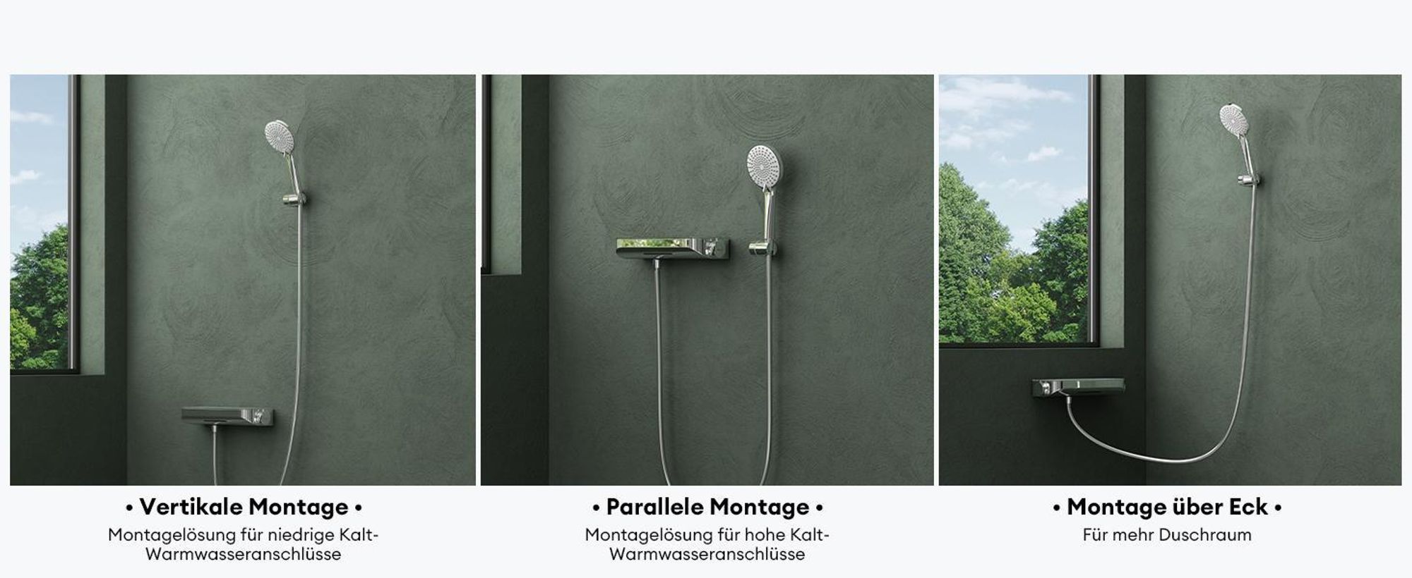 Mai & Mai Thermostat Badewannenarmatur mit Handbrause Wannenarmatur Wannenthermostat 4 Strahlarten Wandarmatur für Badewanne Silber Oryntex-03