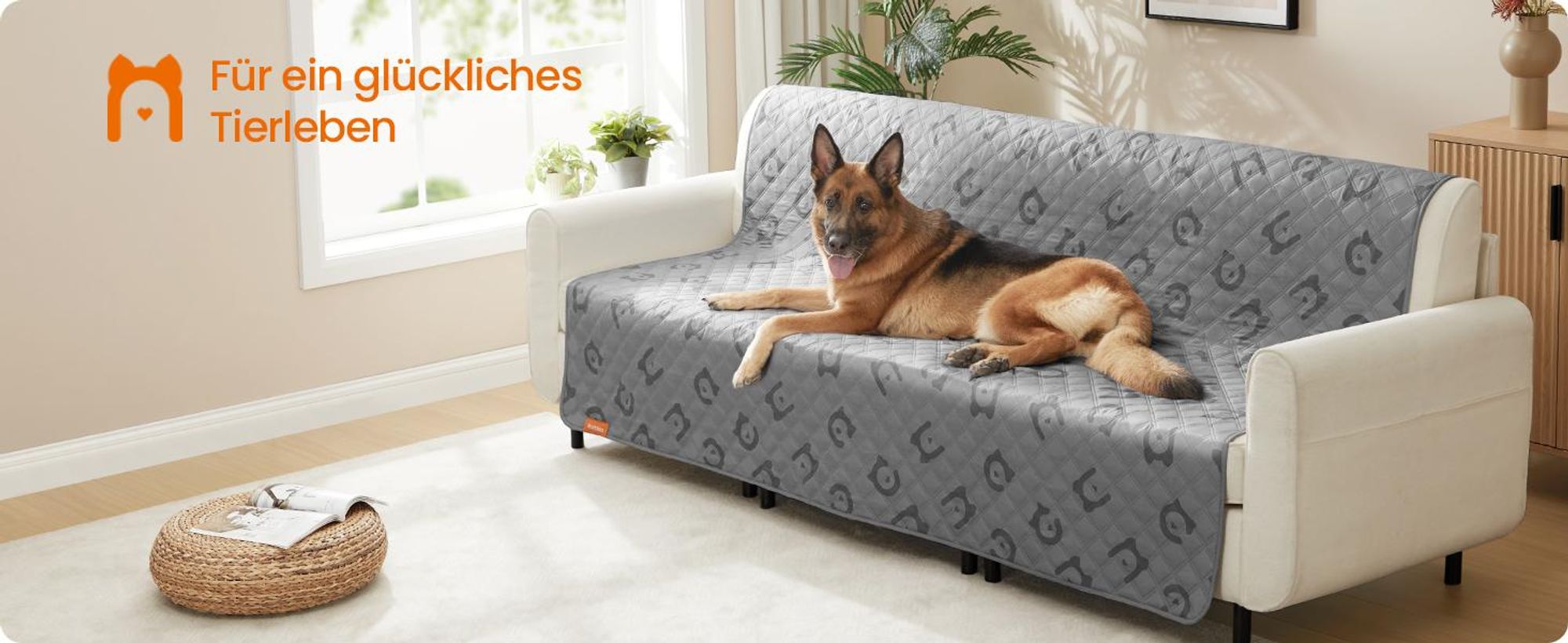 Feandrea Wasserdichte Hundedecke, Decke, 208 x 173 cm, Autoschondecke für Haustiere, Sofaschutz