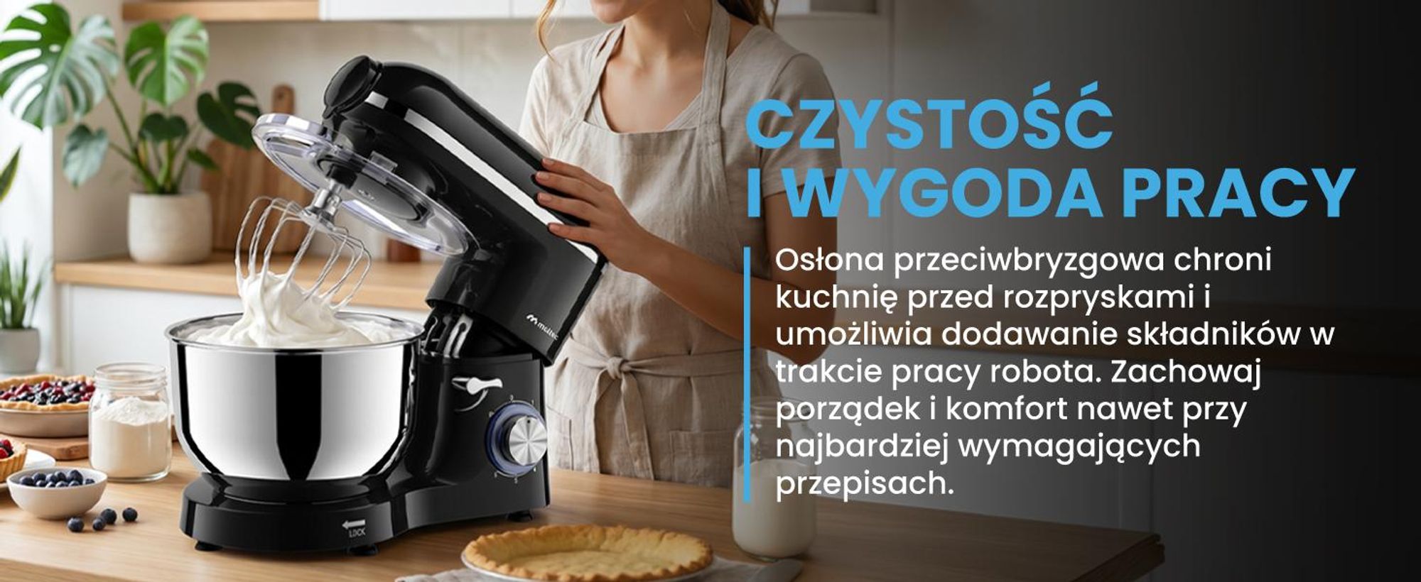 Wielofunkcyjny robot kuchenny z maszynką do mięsa, ubijaniem, miksowaniem i wyrabianiem ciasta