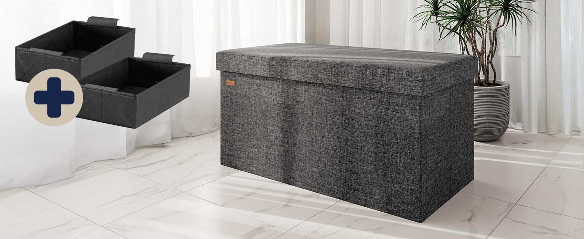 CASARIA® Hocker mit Stauraum Weiß Faltbar Deckel Kunstleder Gepolstert 38x38cm Klein Schlafzimmer Wohnzimmer Flur Sitzhocker Fußhocker Polsterhocker