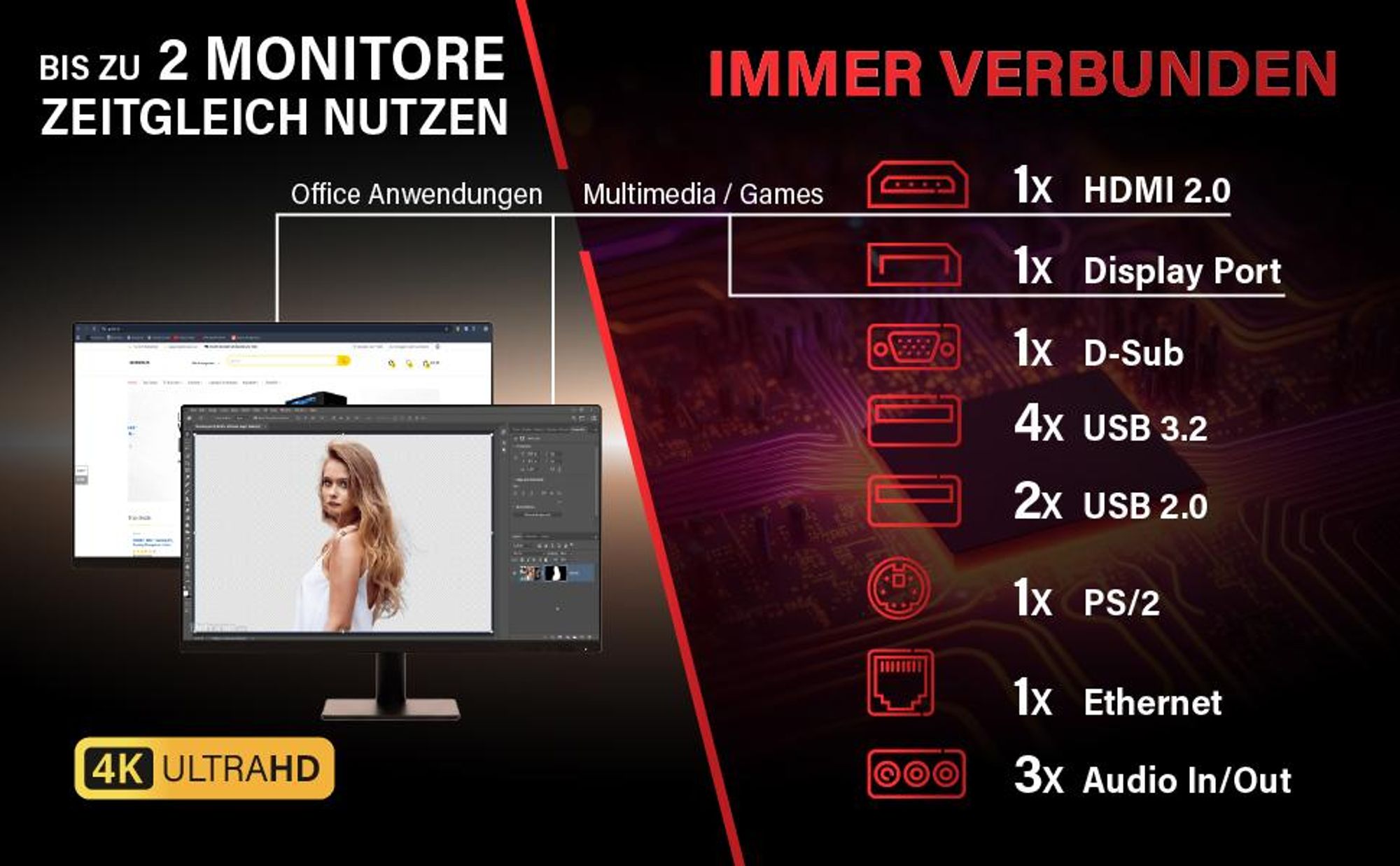 Greed® Silent GT - Office PC AMD Ryzen 5 5500GT + Computer für Büro & Home Office | 4,4 GHZ 16GB RAM/Arbeitsspeicher - 1TB SSD - WLAN inkl. Win 11 Pro
