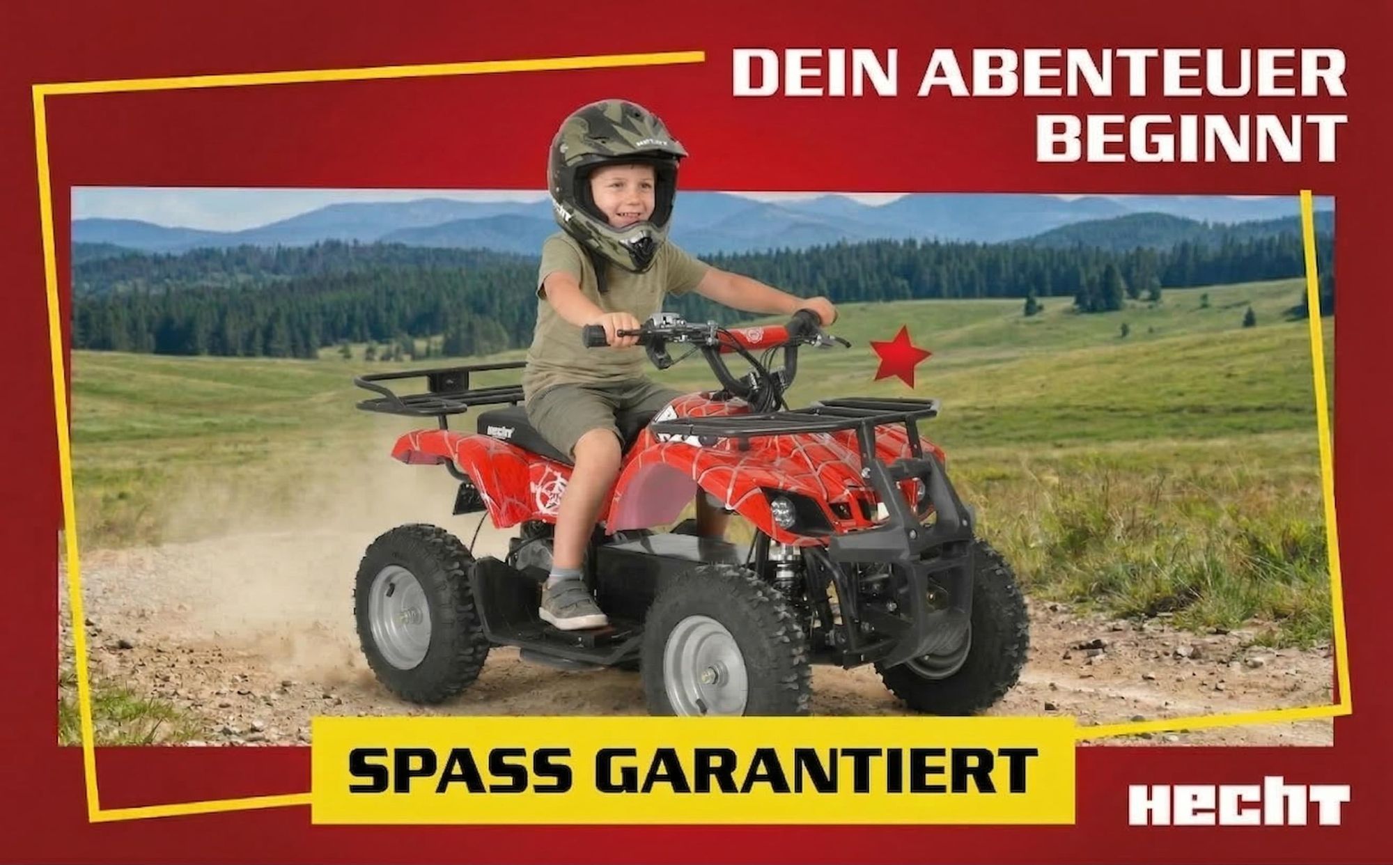 HECHT 56100 Kinder Quad Elektro | 1000W | bis 25km/h | bis 65kg | Scheibenbremsen | 36V | 12Ah Akku
