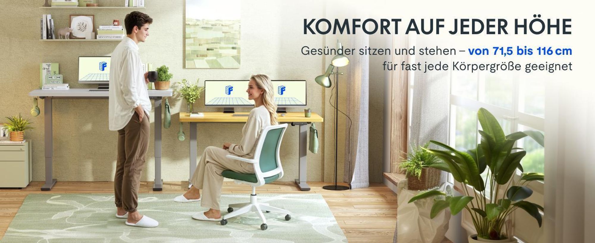 FLEXISPOT EN1 Höhenverstellbarer Schreibtisch 160x80cm, 100 kg Tragkraft, mit Anti-Kollisionsschutz, Einteilige Tischplatte, 4 Memory-Funktion (Weiß)