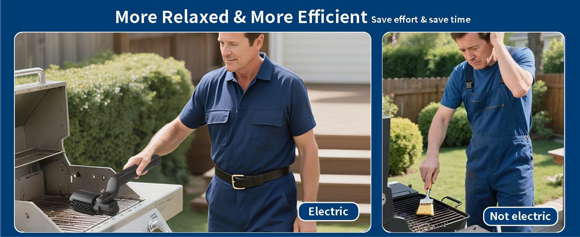 Elektrische Grillbürste 2600mAh 3einstellbare Geschwindigkeit BBQ Grillbürste, 180°Einstellbar, Edelstahl Drehbürstenkopf Grillbürste Reinigungsbürste