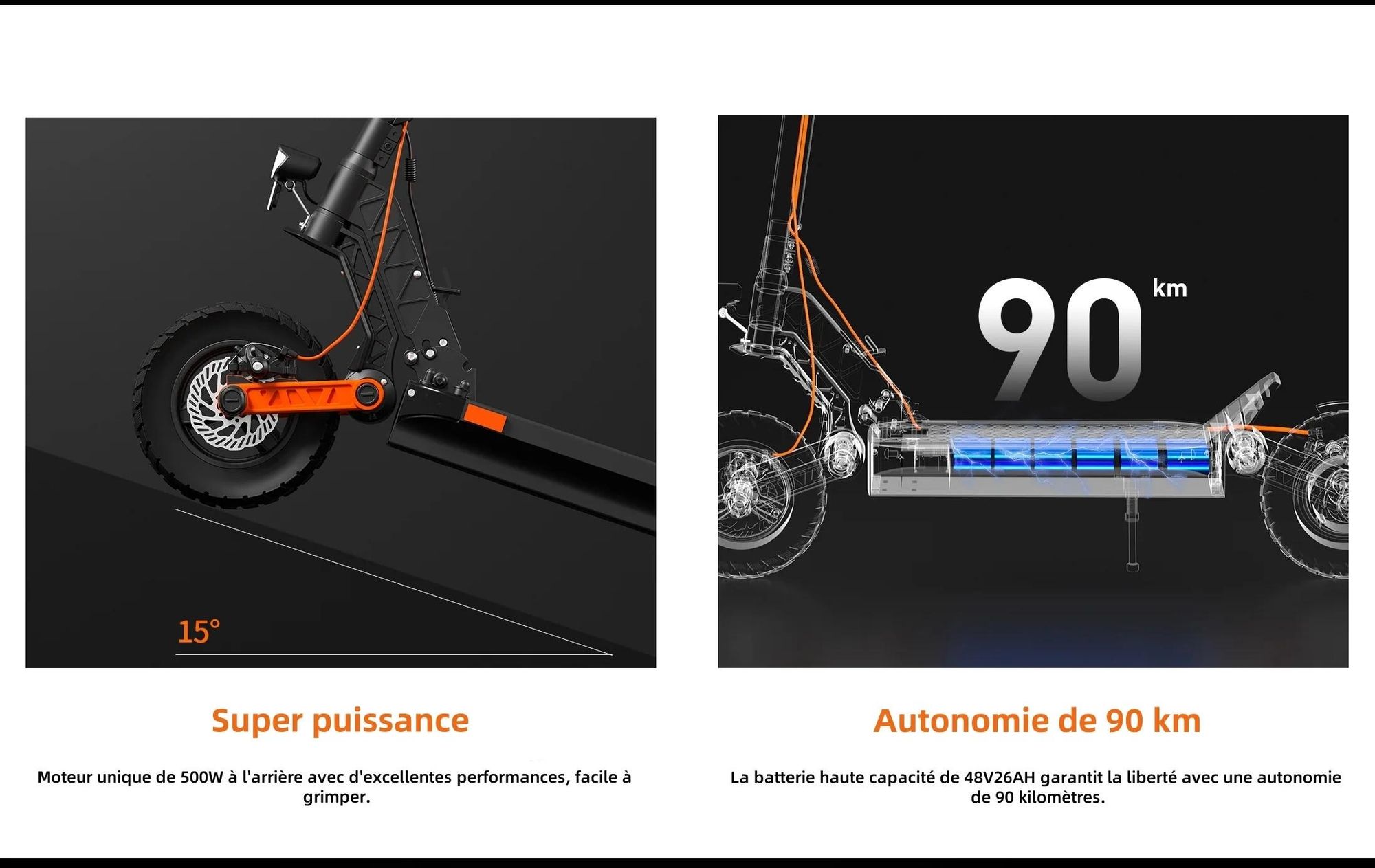 JOYOR S5 PRO ABE Certified Pliable Trottinette électrique - Moteur 500W Batterie 48V26AH Pneus de 10 Pouces - Noir