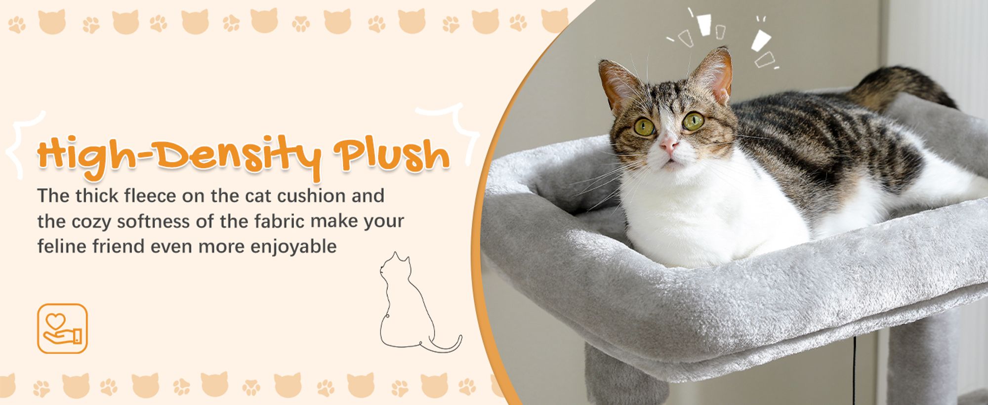 Purpurra Katzenbaum für große Katzen mit Metall Plüsch Hängematte 116cm/ 143 cm